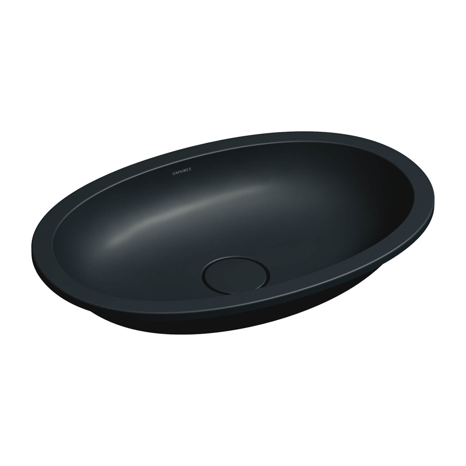 Omnires Shell M+ Waschbecken 54x34 cm oval Unterbauwaschbecken schwarz matte SHELL540UPBLV