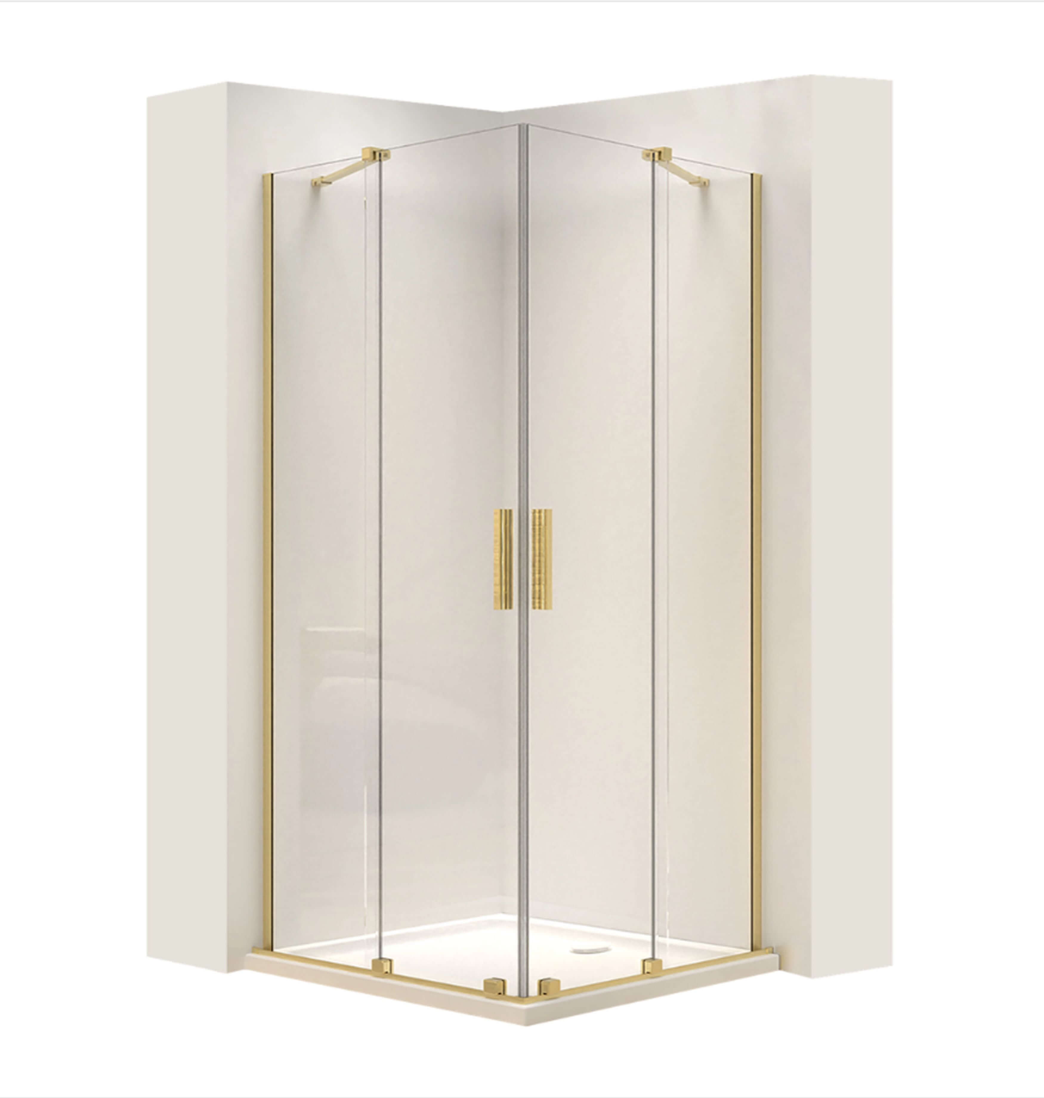 Rea Montana Duschkabine 80x80 cm gold Matte/durchsichtiges Glas REA-K6695