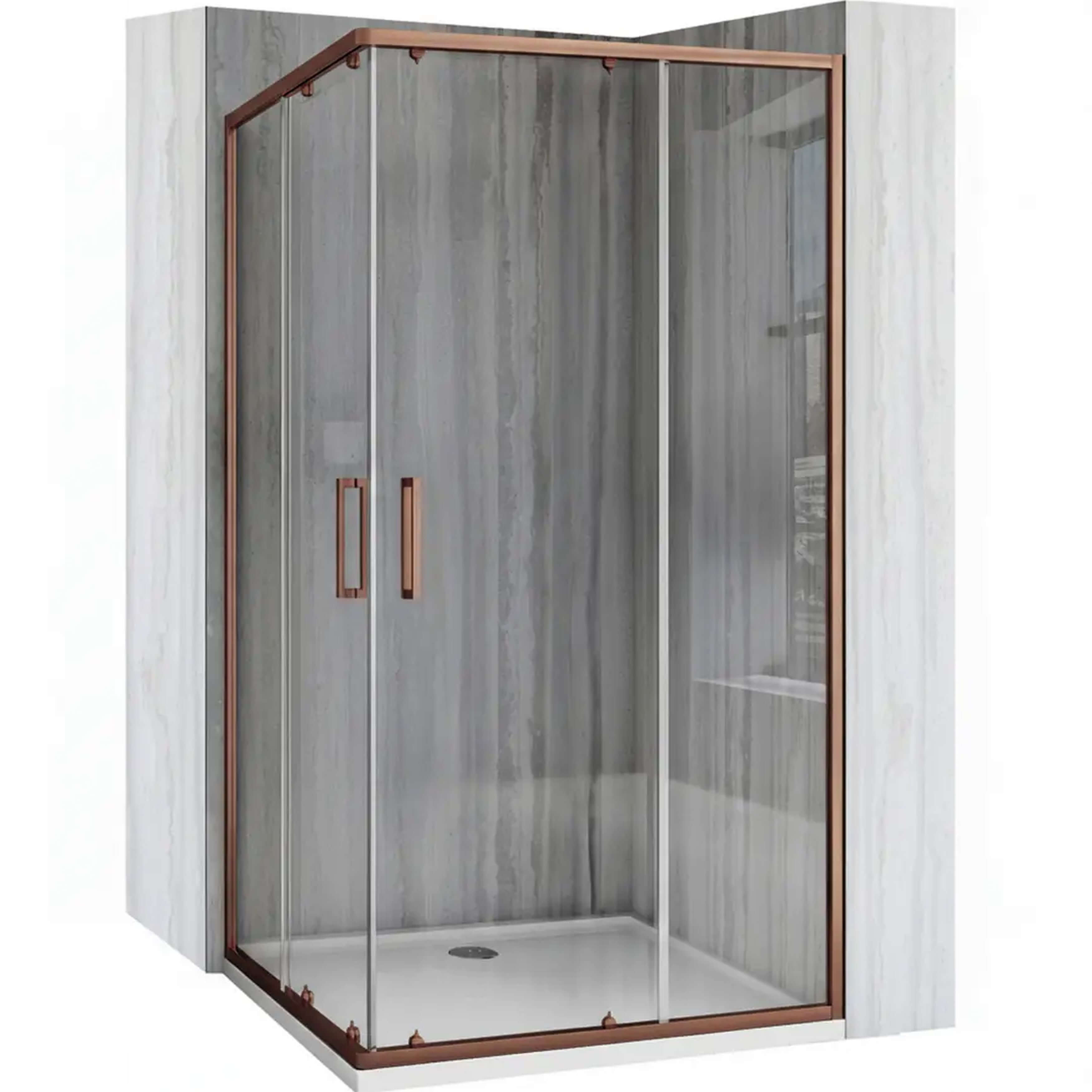 Rea City Duschkabine 90x90 cm rechteckig kupfer /durchsichtiges Glas REA-K6984