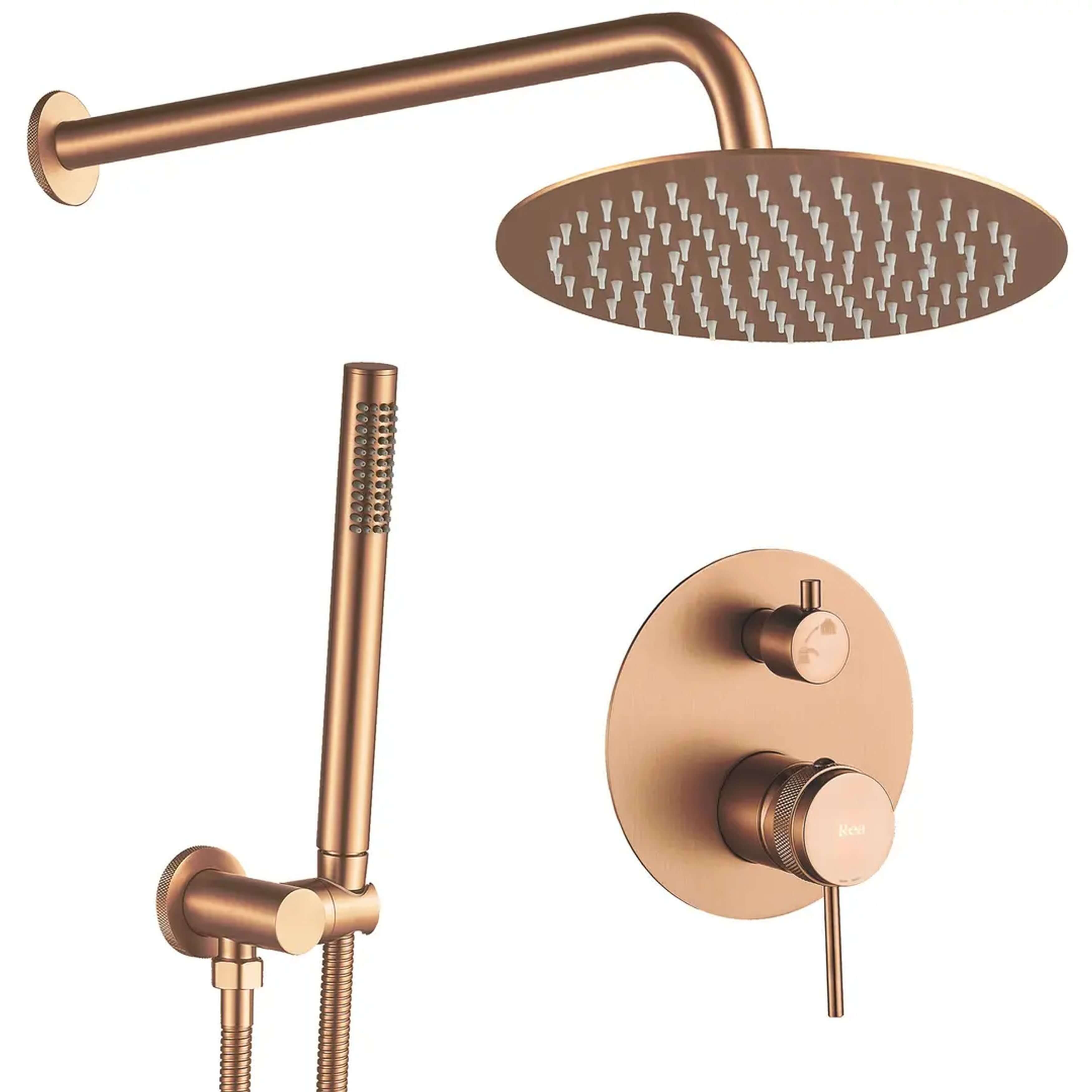 Rea Lungo Grip Duschset Unterputz mit Kopfbrause kupfer REA-P5651