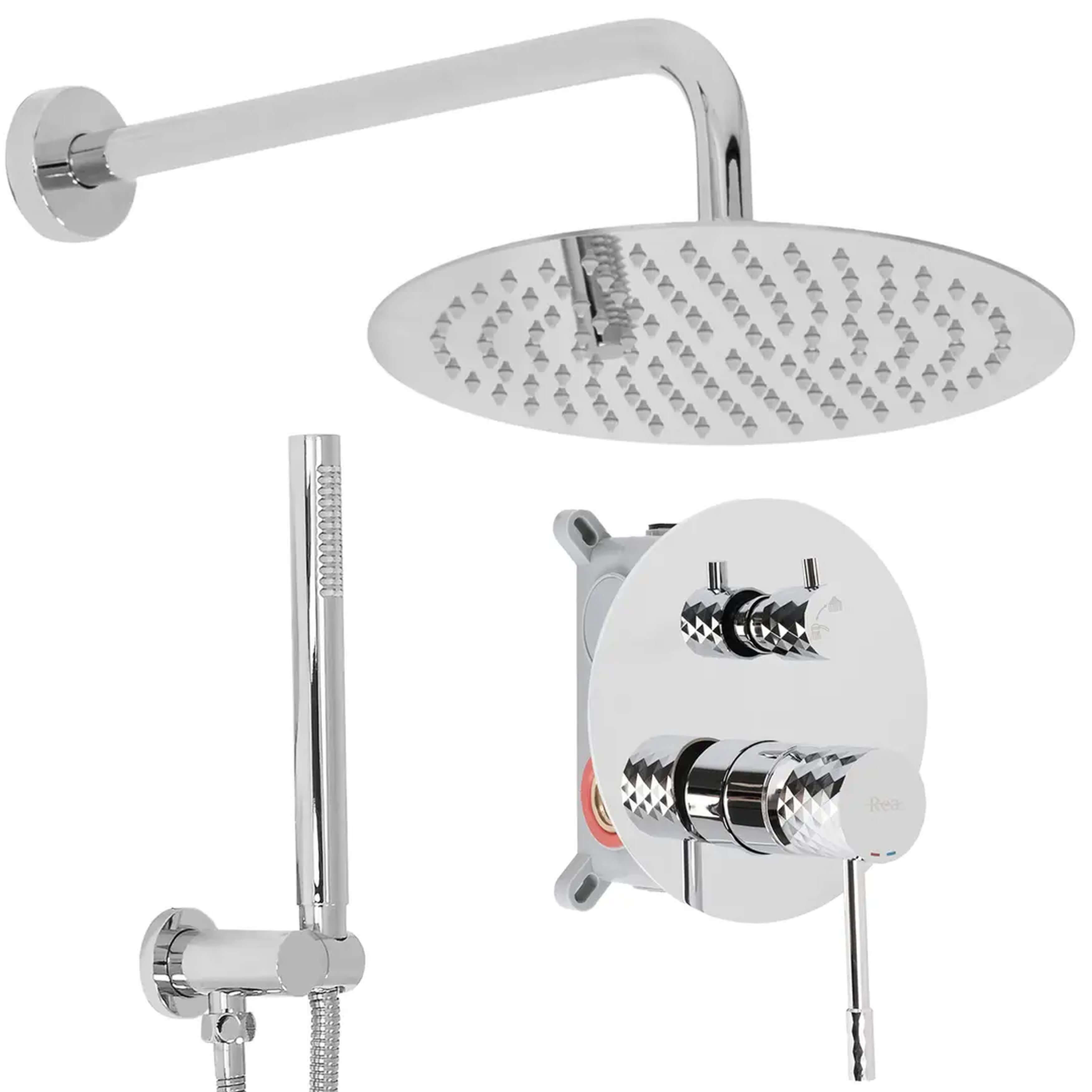 Rea Lungo Duschset Unterputz mit Kopfbrause chrom REA-P6963