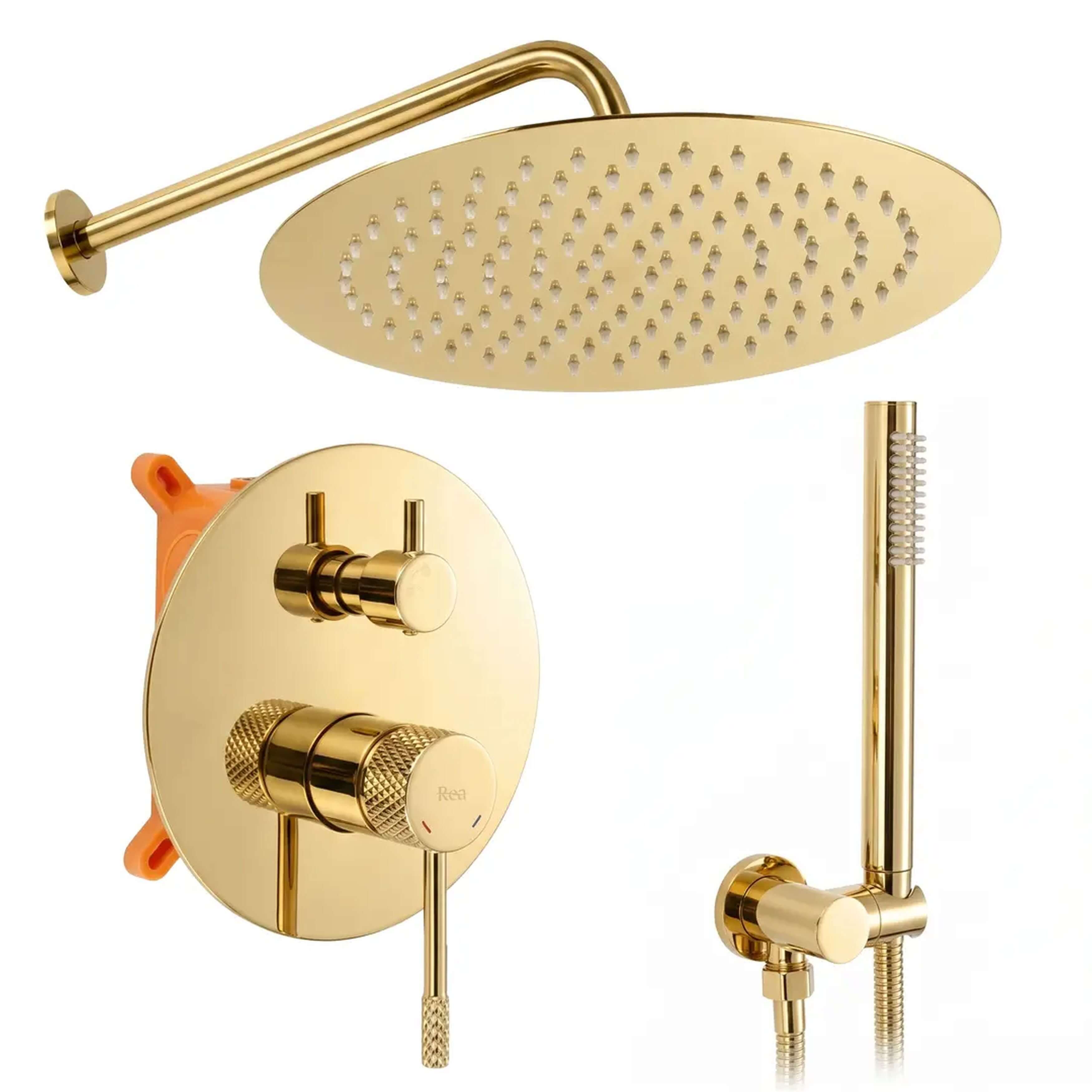 Rea Venti Duschset Unterputz mit Kopfbrause gold REA-P8713