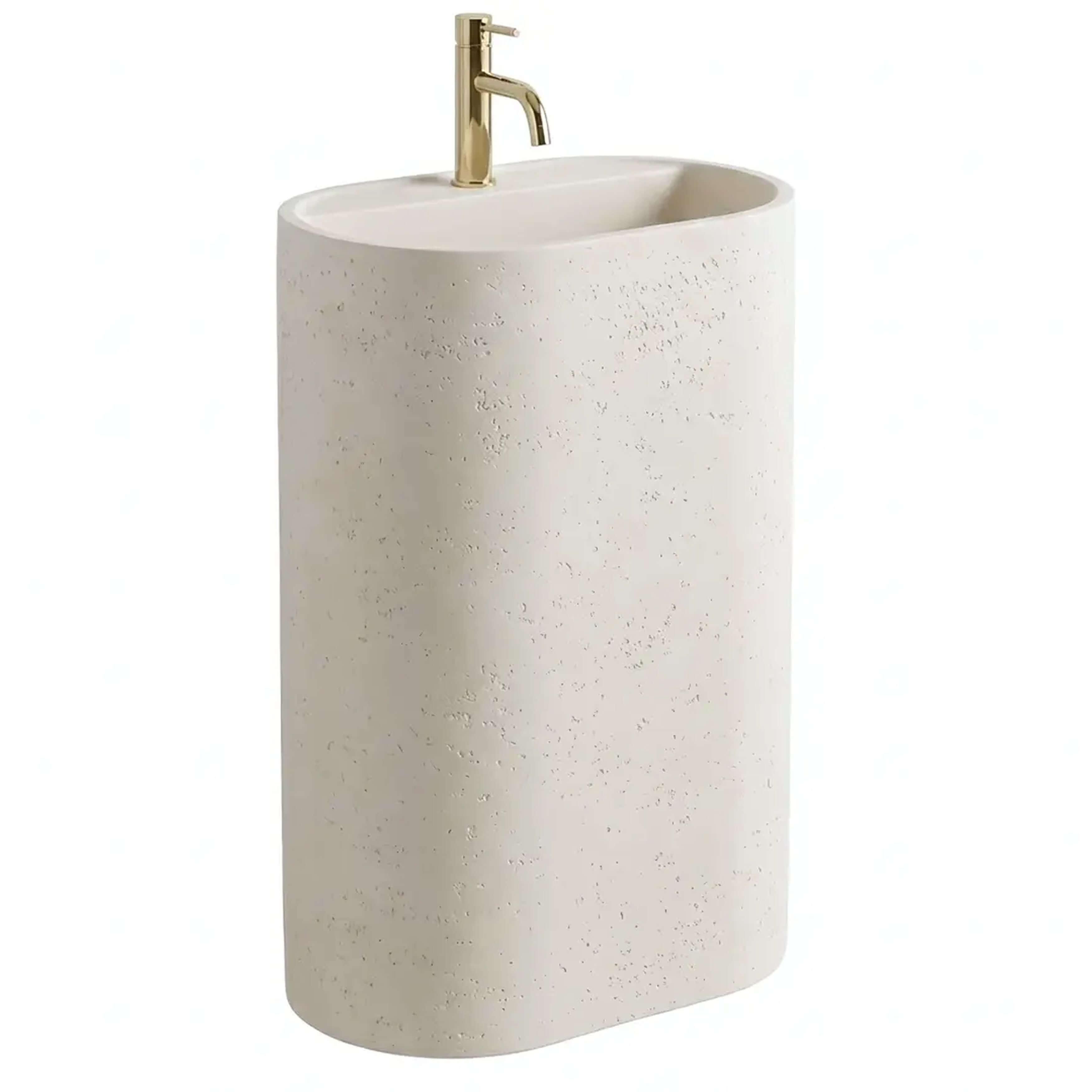 Rea Salento Waschbecken 60x38 cm oval Freistehend braun/beige matte REA-U0606