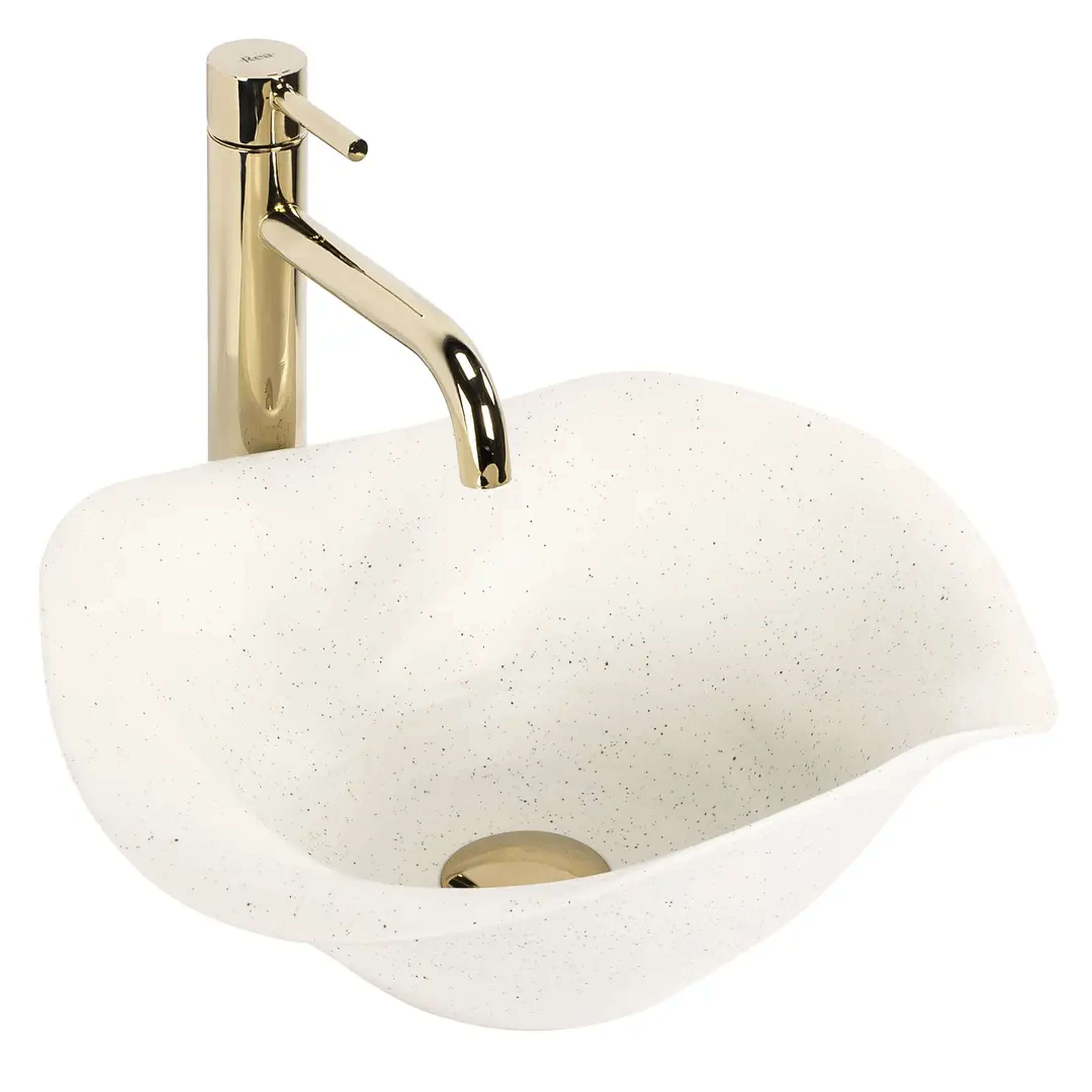 Rea HM Handmande Waschbecken 39x39 cm Aufsatzwaschbecken braun/beige matte REA-U1959