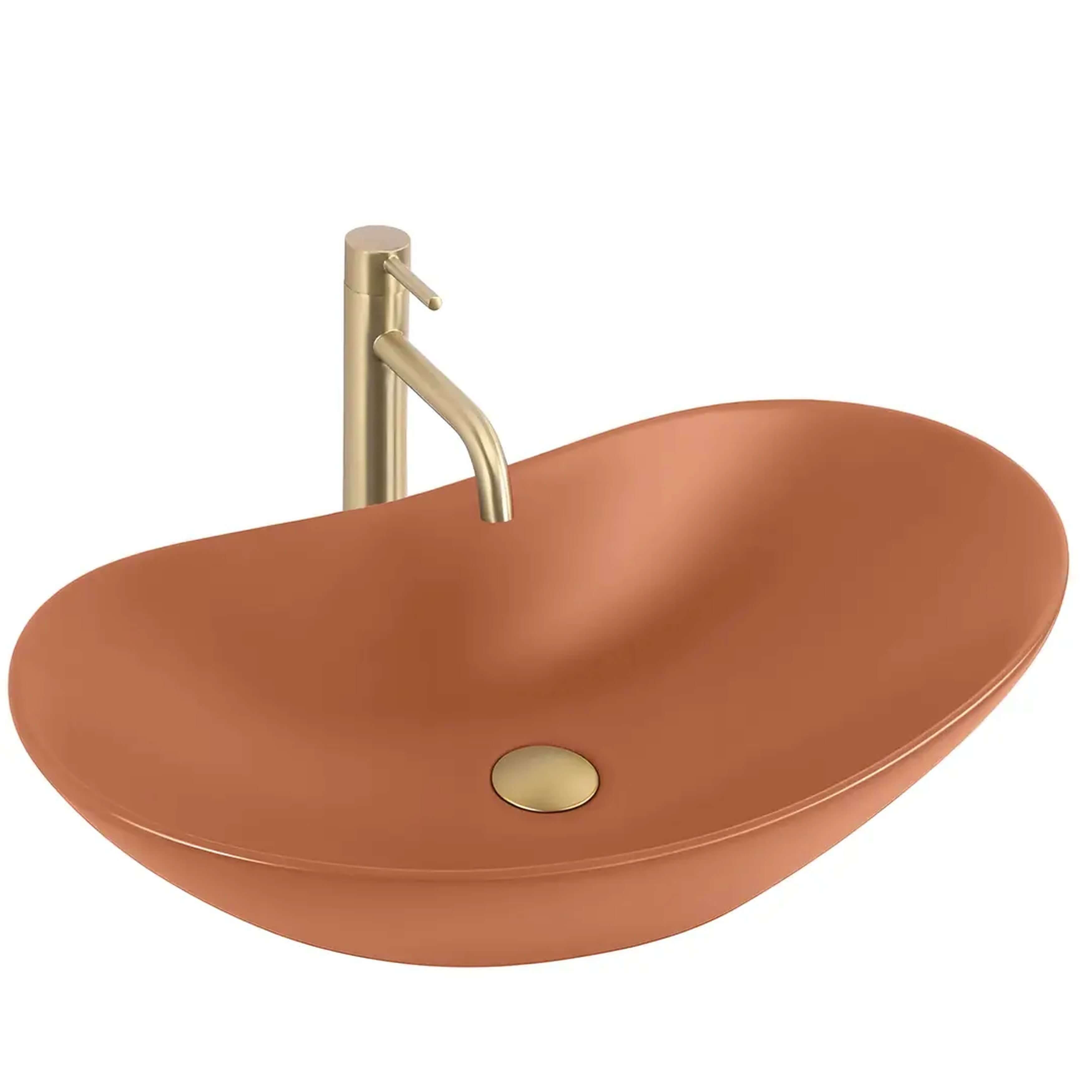 Rea Royal Waschbecken 61.5x35.5 cm oval Aufsatzwaschbecken matte REA-U3530