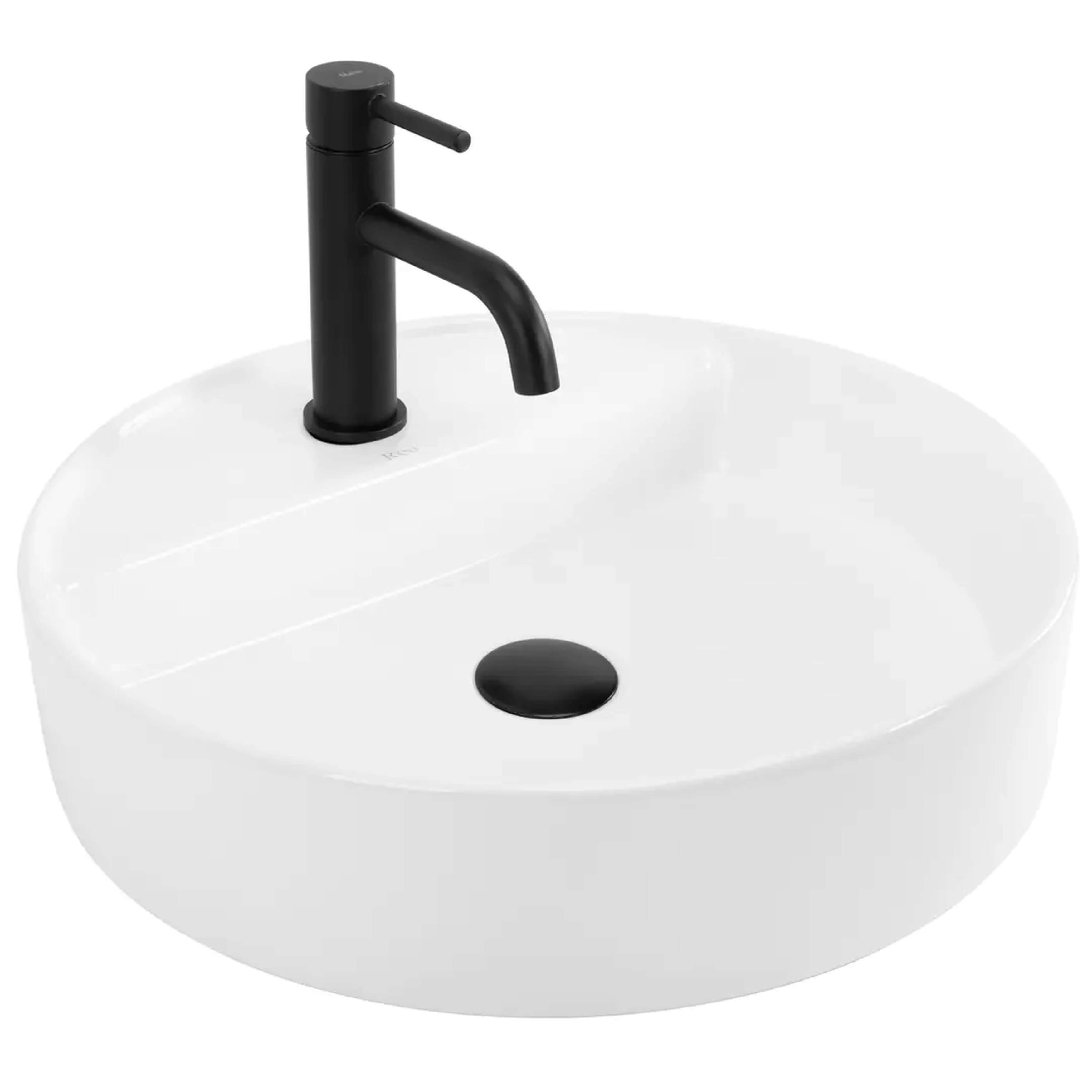 Rea Ronda Waschbecken 45x45 cm rund Aufsatzwaschbecken weiß glanz REA-U6622