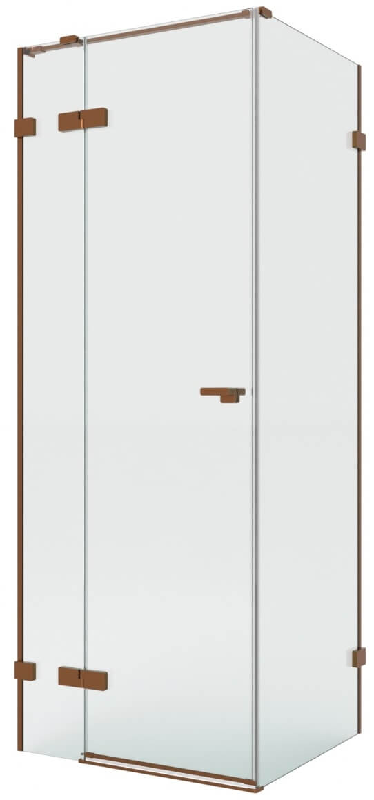 New Trendy Eventa Copper Brushed Duschkabine 100x80 cm rechteckig kupfer gebürstet/durchsichtiges Glas EXK-8021