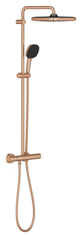 Grohe Vitalio Comfort Duschset Wandmontage mit Thermostat mit Kopfbrause Brushed Warm S 26696DL1