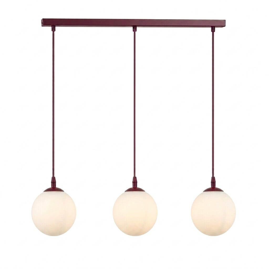 Emibig Cosmo Pendelleuchte 3x10 W weiß-burgund 1789/3