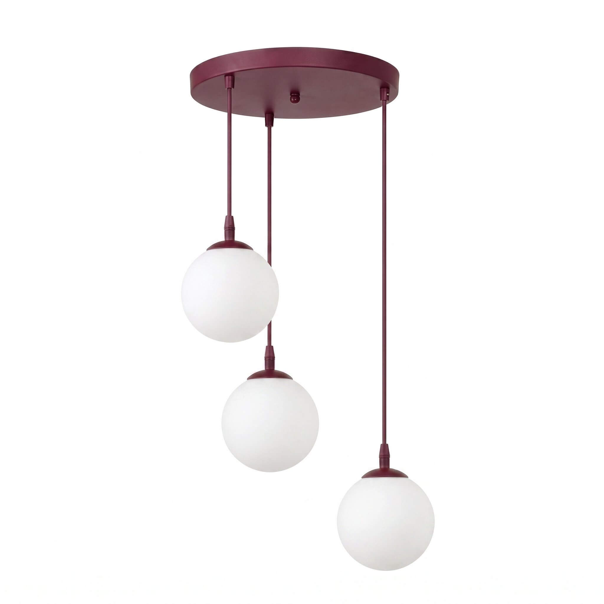 Emibig Cosmo Pendelleuchte 3x10 W weiß-burgund 1789/3PREM