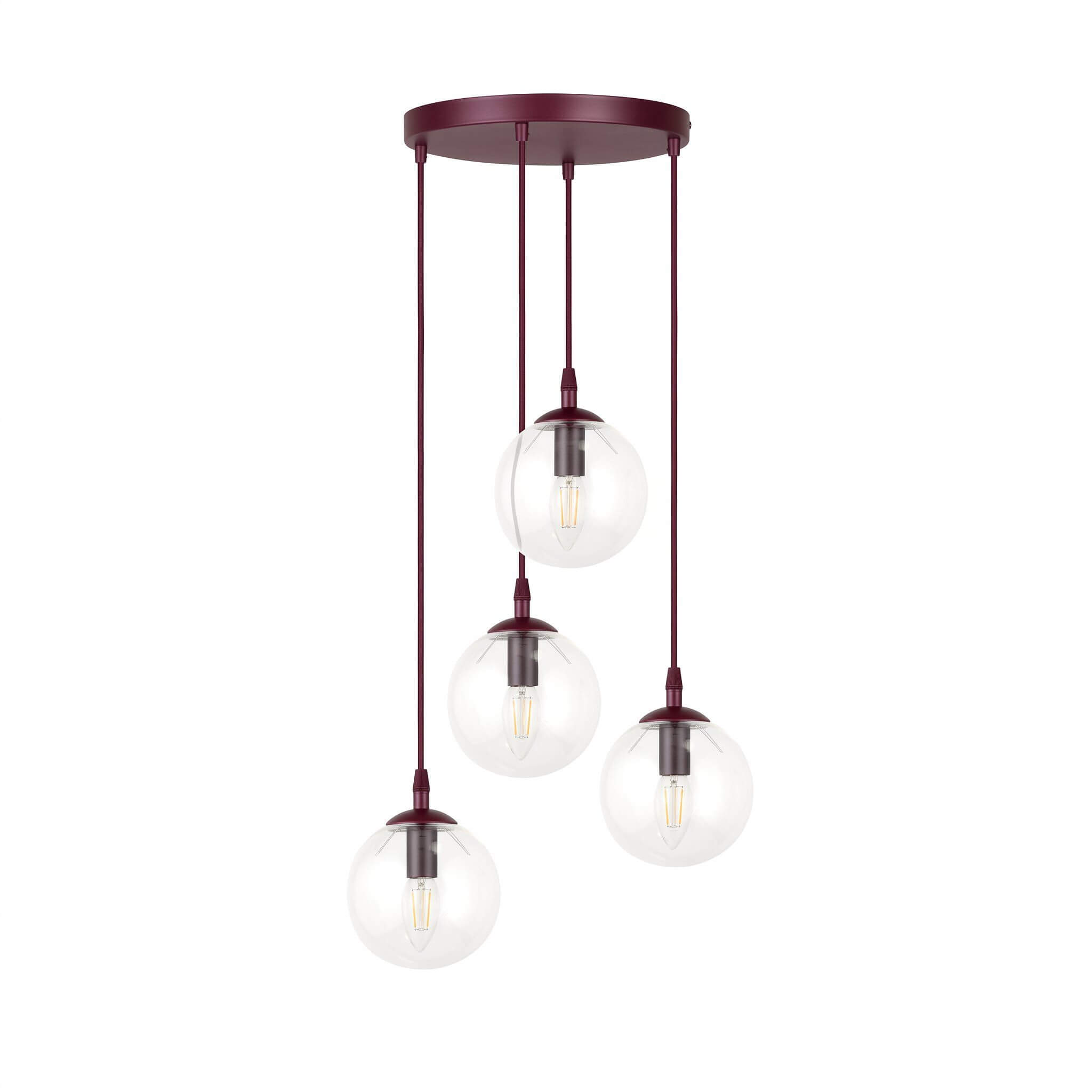 Emibig Cosmo Pendelleuchte 4x10 W burgund 1788/4PREM