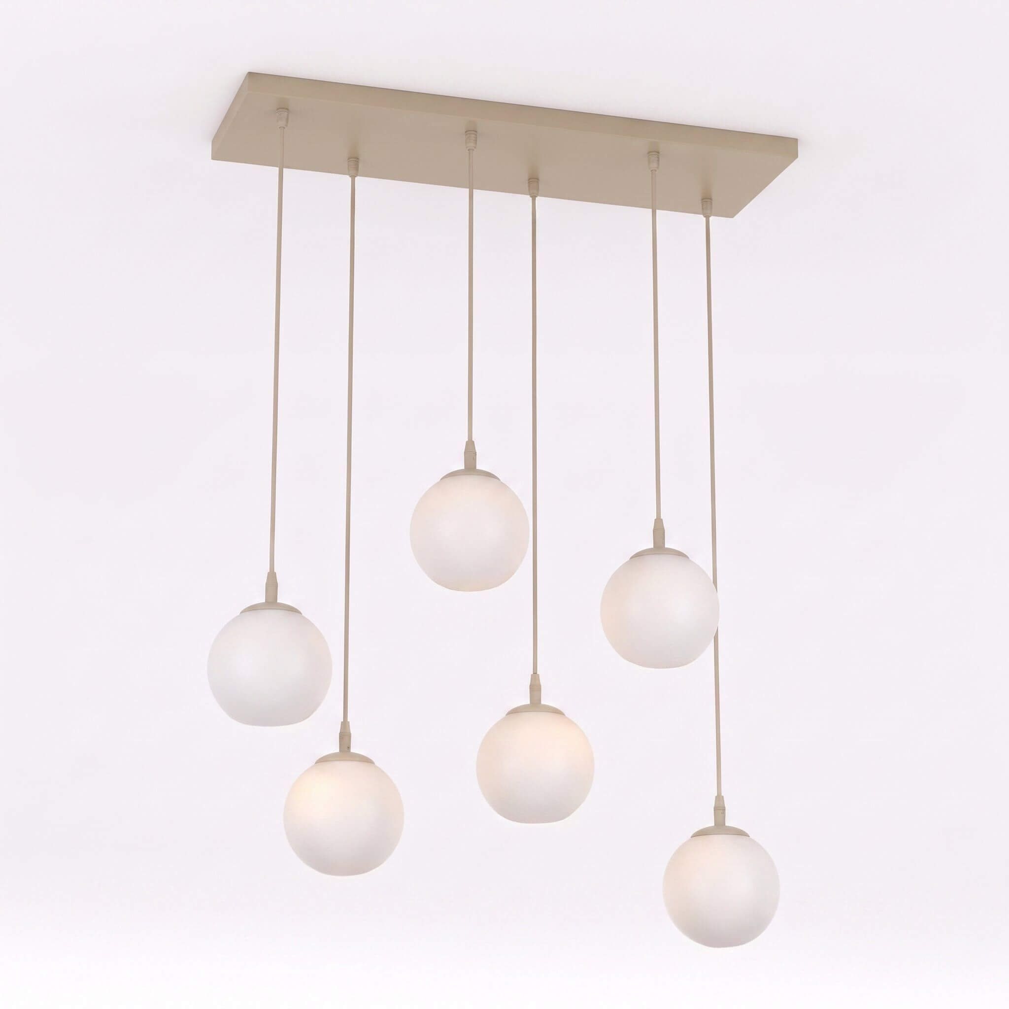 Emibig Cosmo Pendelleuchte 6x10 W weiß-beige 1790/6