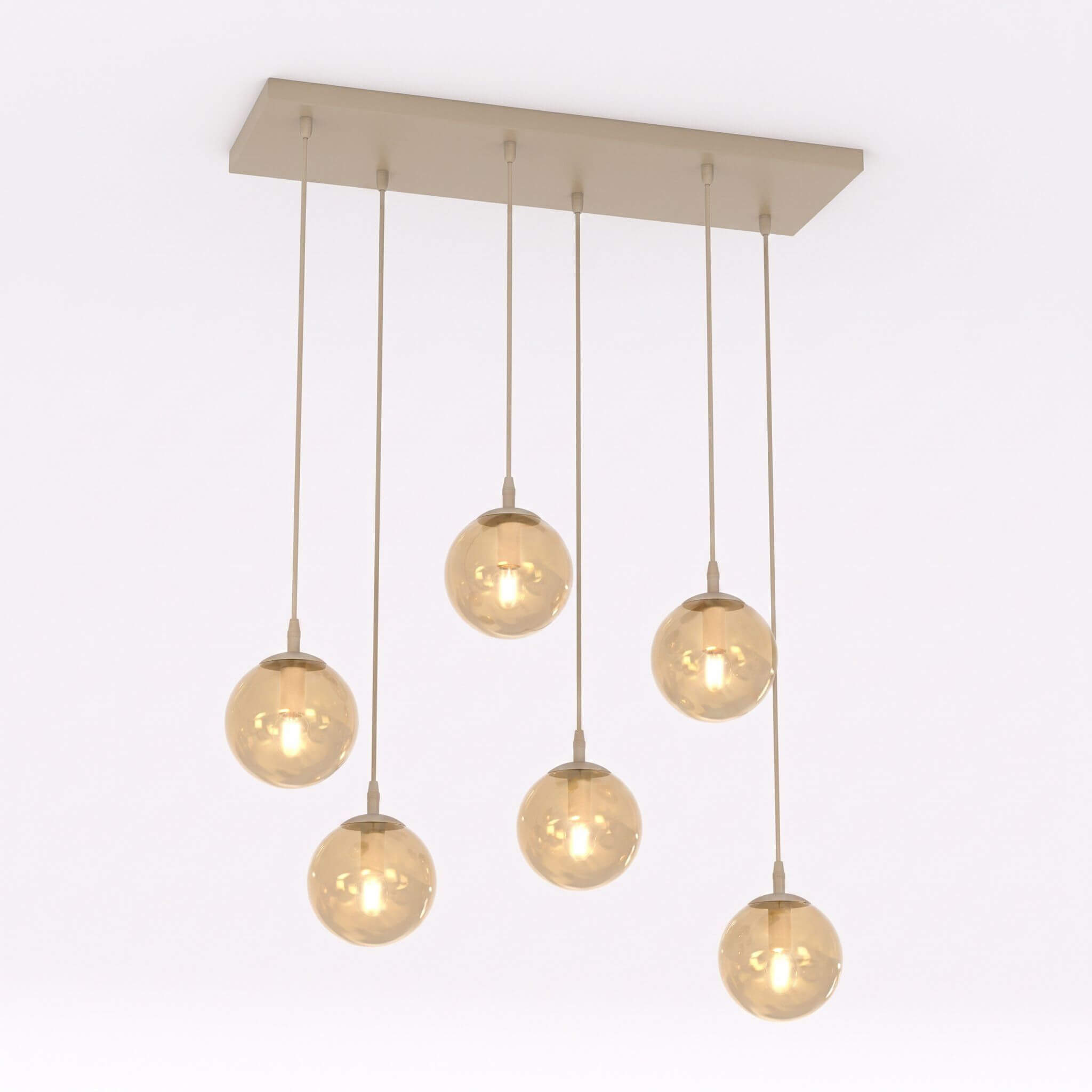 Emibig Cosmo Pendelleuchte 6x10 W beige 1791/6