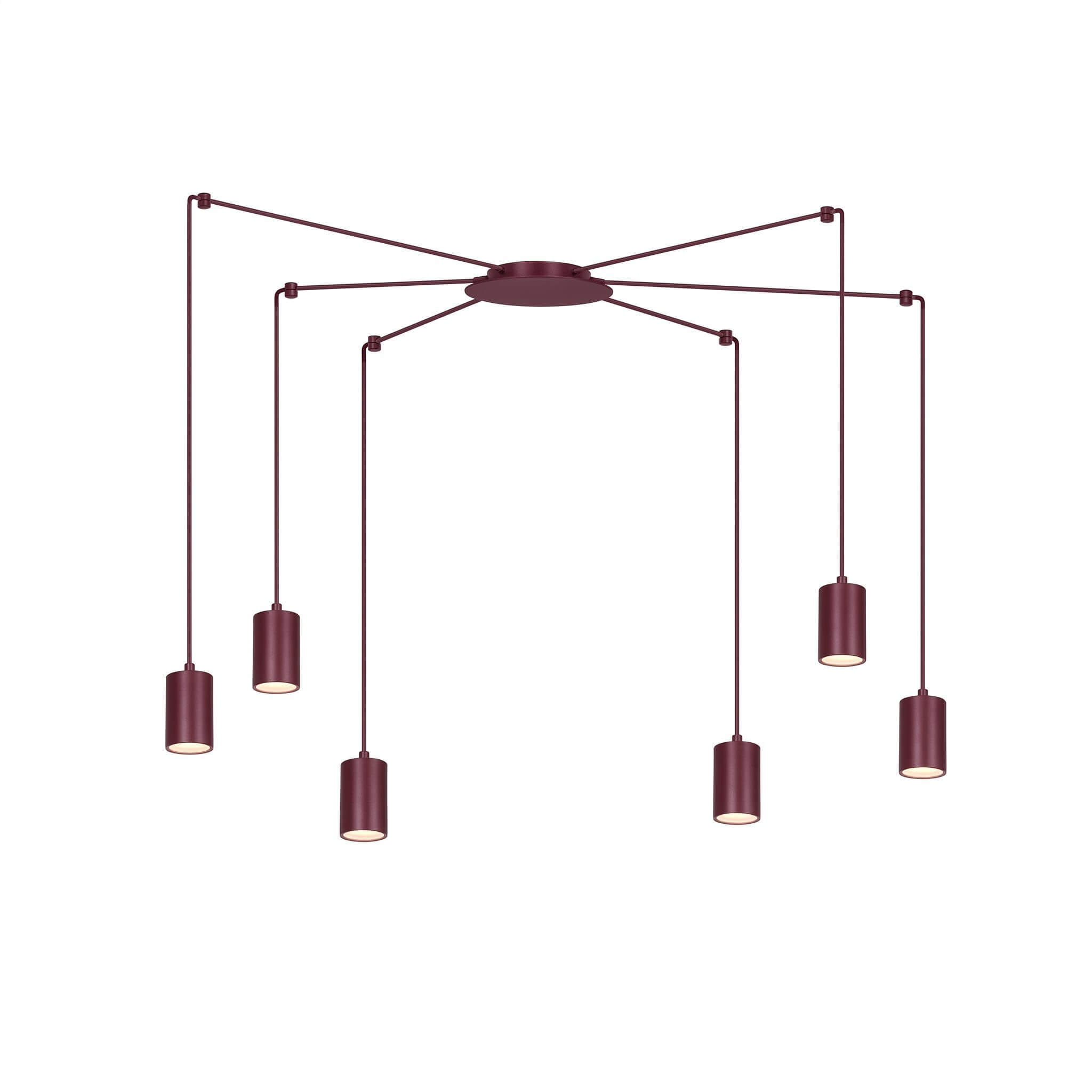 Emibig Traker Pendelleuchte 6x14 W burgund 1822/6