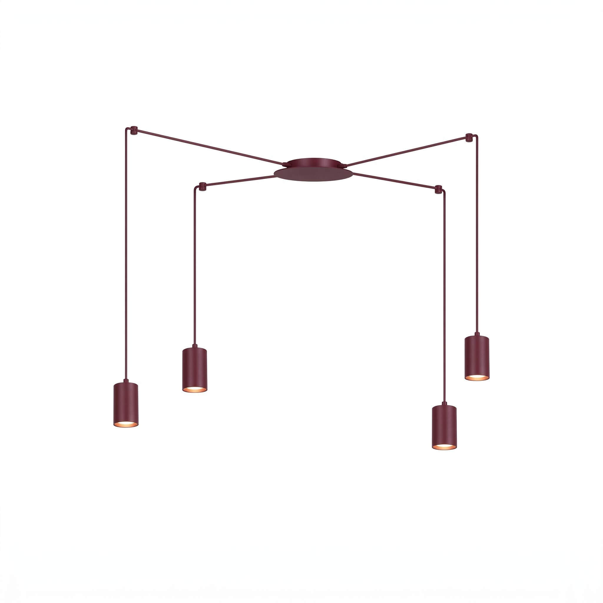 Emibig Traker Pendelleuchte 4x10 W burgund 1822/4
