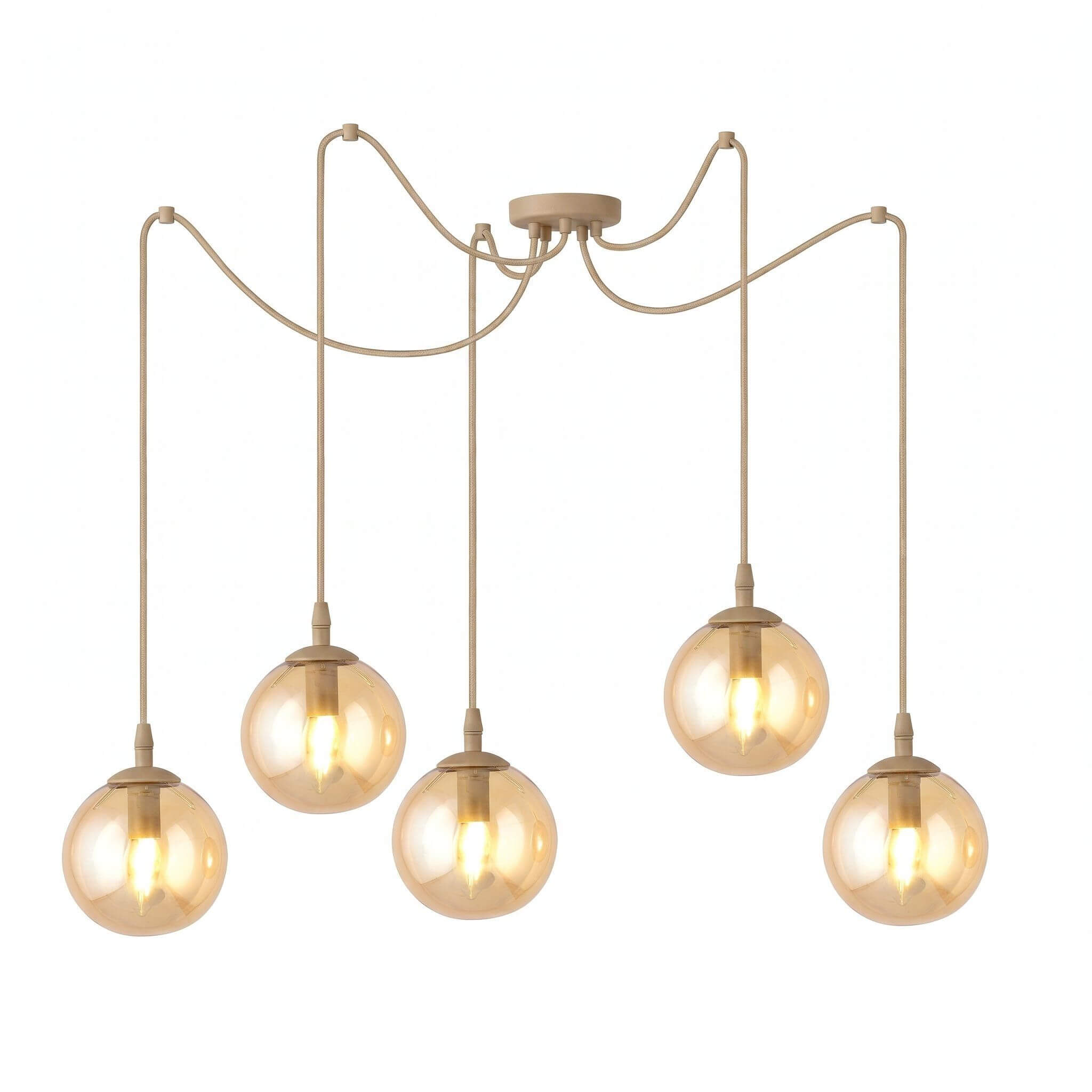 Emibig Gigi Pendelleuchte 5x10 W beige 1824/5