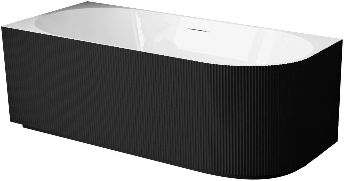 Balneo Avola Freistehende Badewanne 150x75 cm oval weiß-schwarz J0301020502-7