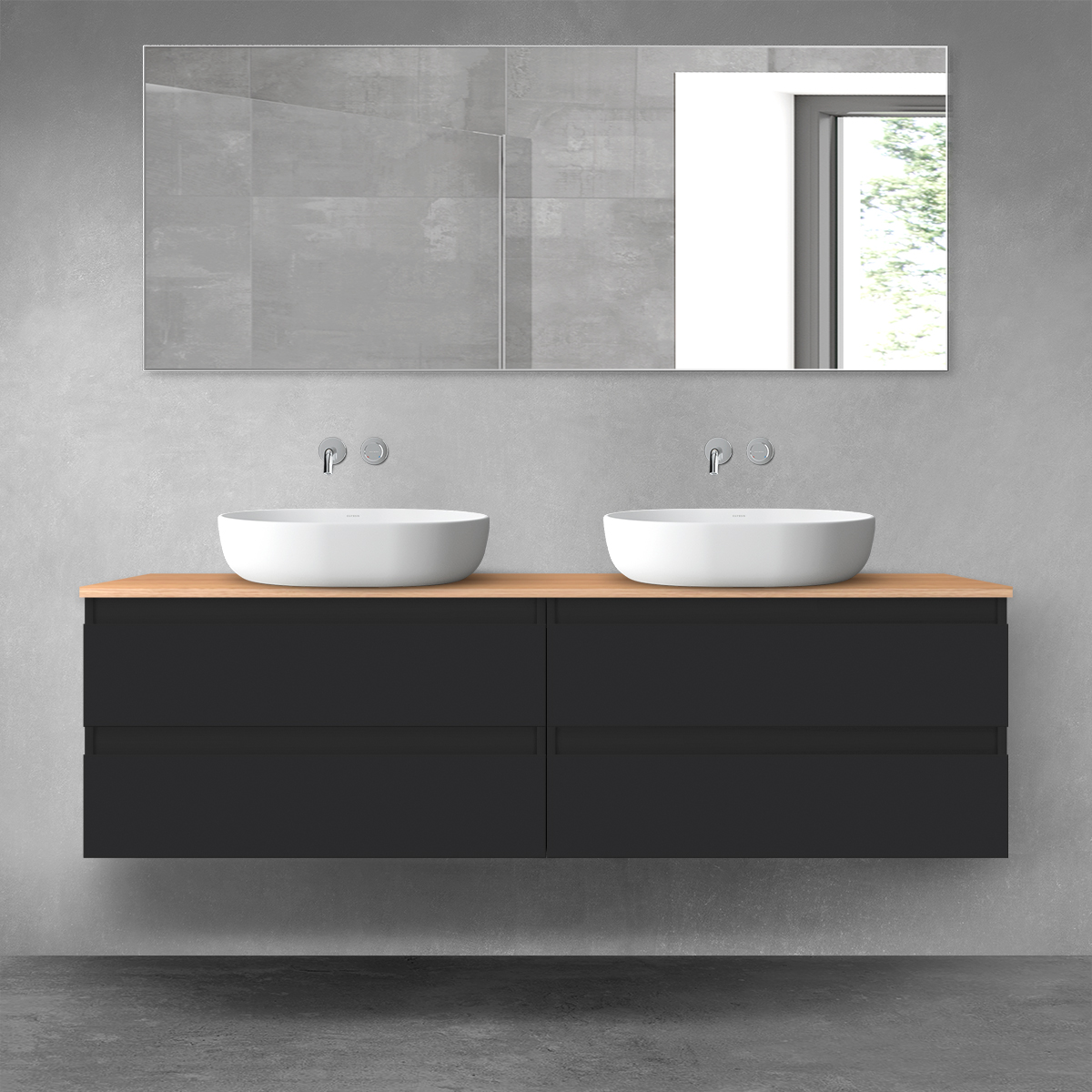 Set Badschrank Oltens Vernal 60001300, Waschtischplatte Oltens Vernal 63020060