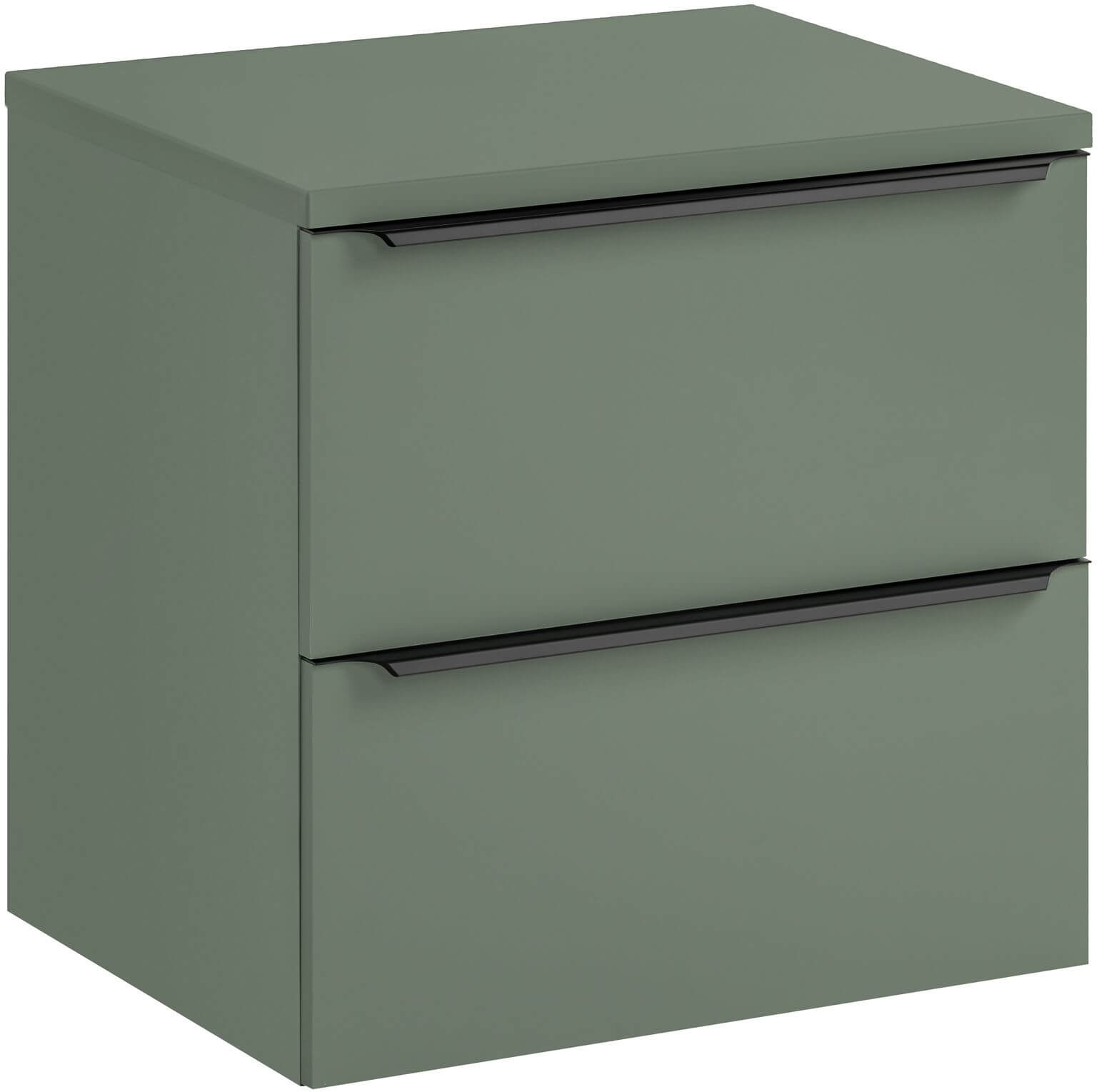 Set Badschrank Comad Sombra Green SOMBRA GREEN 82-60-46-2S, Waschtischplatte Comad Sombra Green GREEN 89-60-46 M