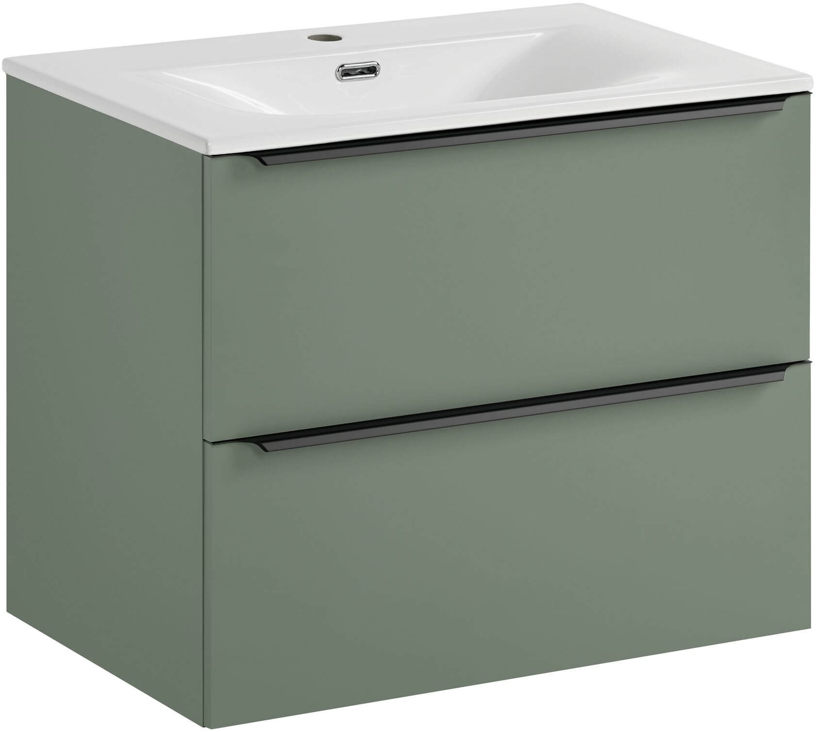 Set Badschrank Comad Sombra Green SOMBRA GREEN 82-70-46-2S, Waschbecken Comad Sky SKY 70/DP- 8099