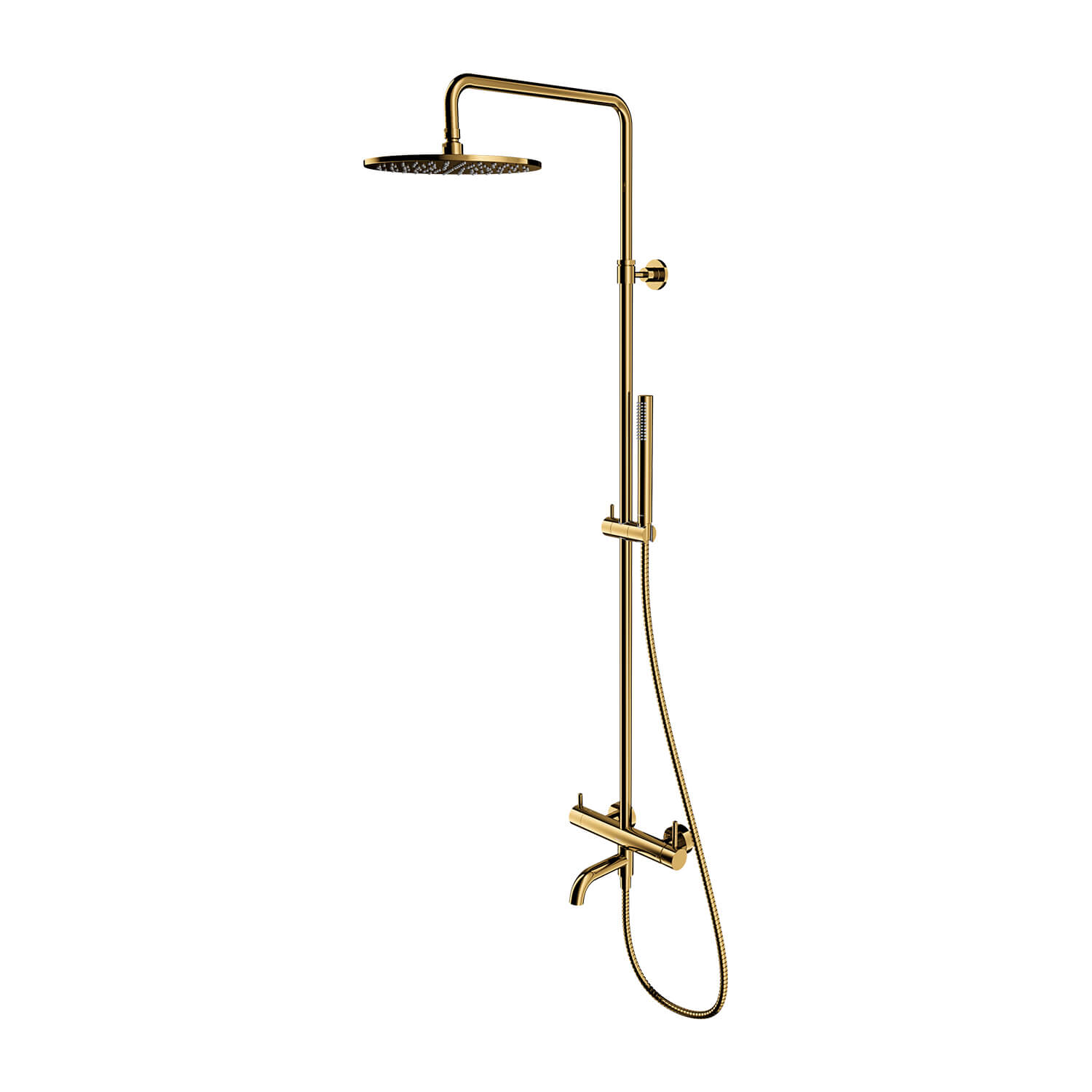 Omnires Y Badewannen- und Duschset Wandmontage mit Kopfbrause gold Y1234MGL