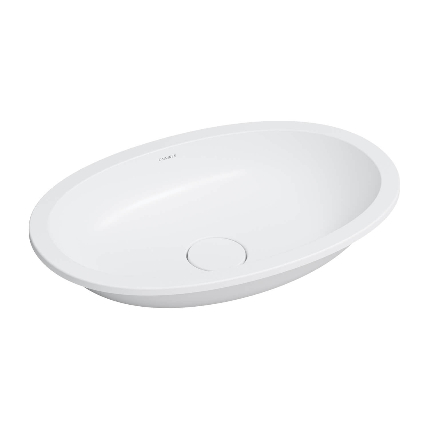 Omnires Shell M+ Waschbecken 54x34 cm oval Unterbauwaschbecken weiß matte SHELL540UPBM