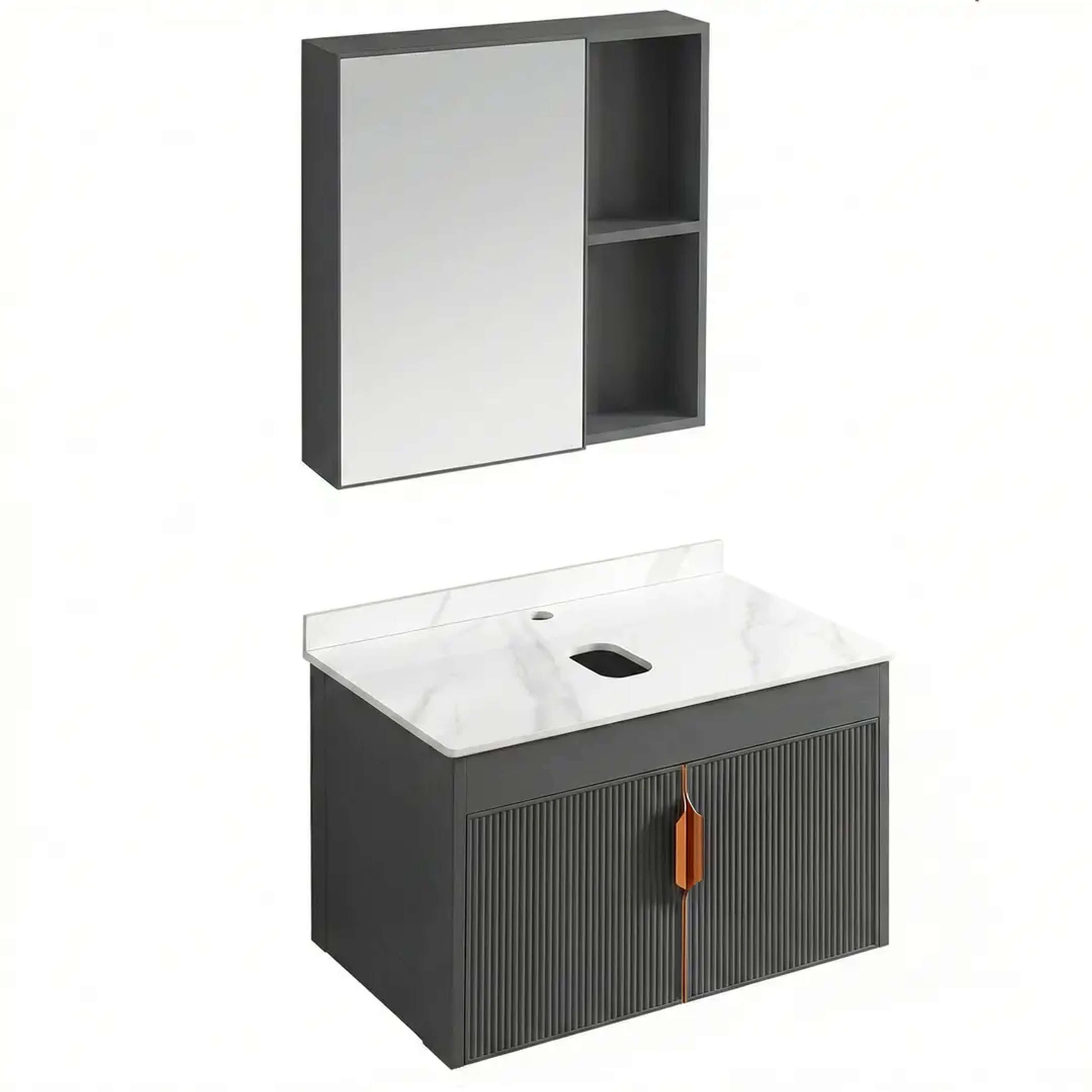 Rea Modo Badezimmermöbel-Set 60x48x cm Unterschrank hängend grau REA-M0097