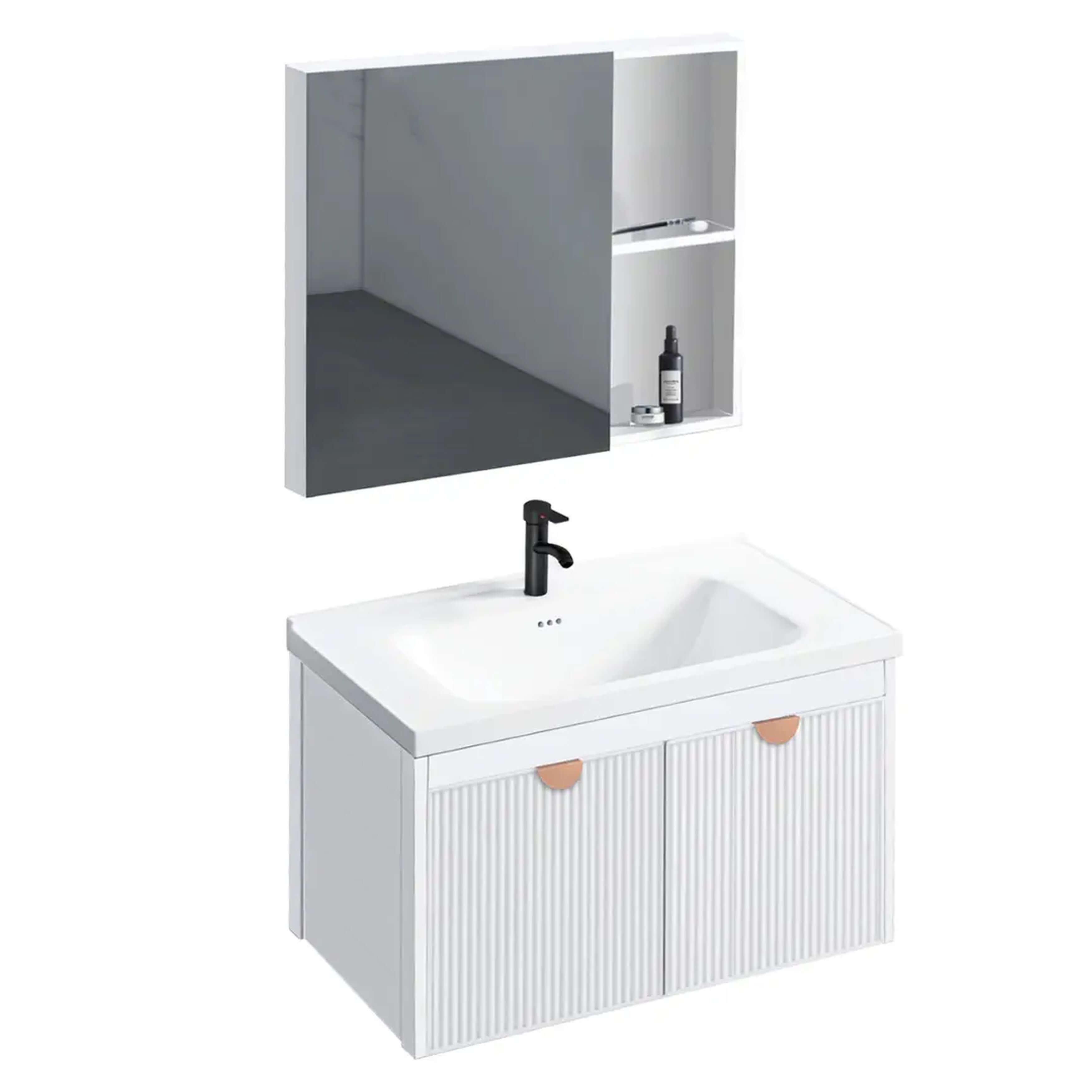 Rea Mario Badezimmermöbel-Set 58.5x46x39.5 cm Unterschrank hängend weiß REA-M0005