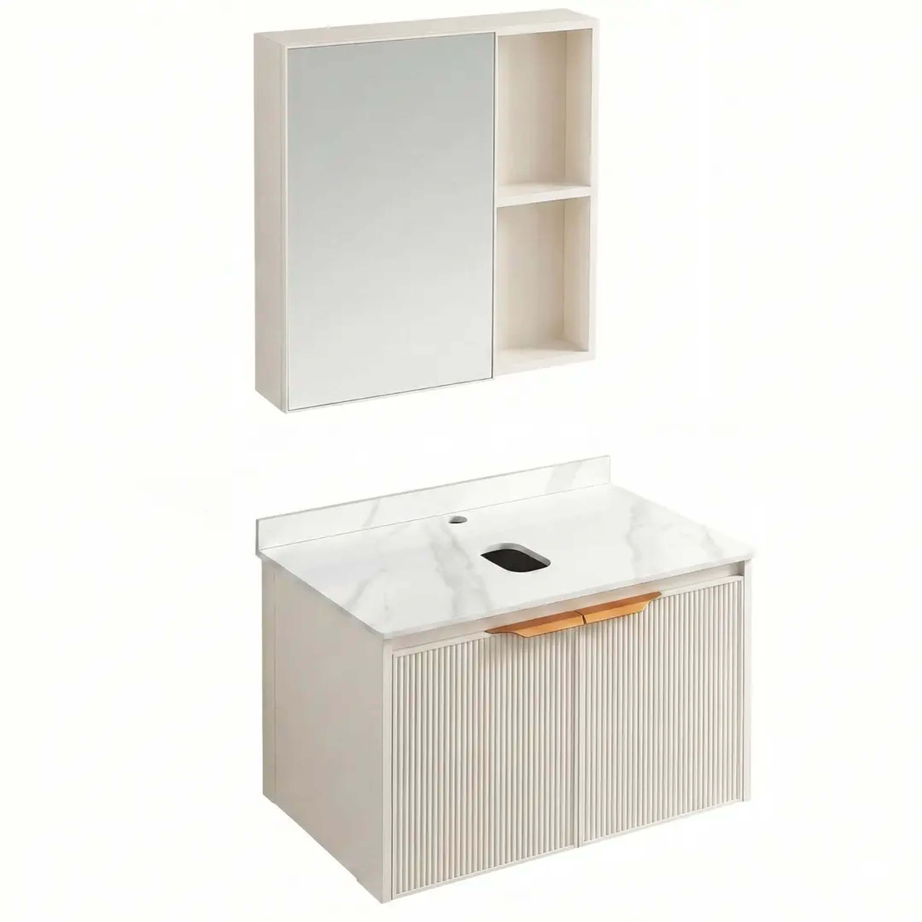 Rea Mario Badezimmermöbel-Set 58.5x46x39.5 cm Unterschrank hängend beige REA-M0033