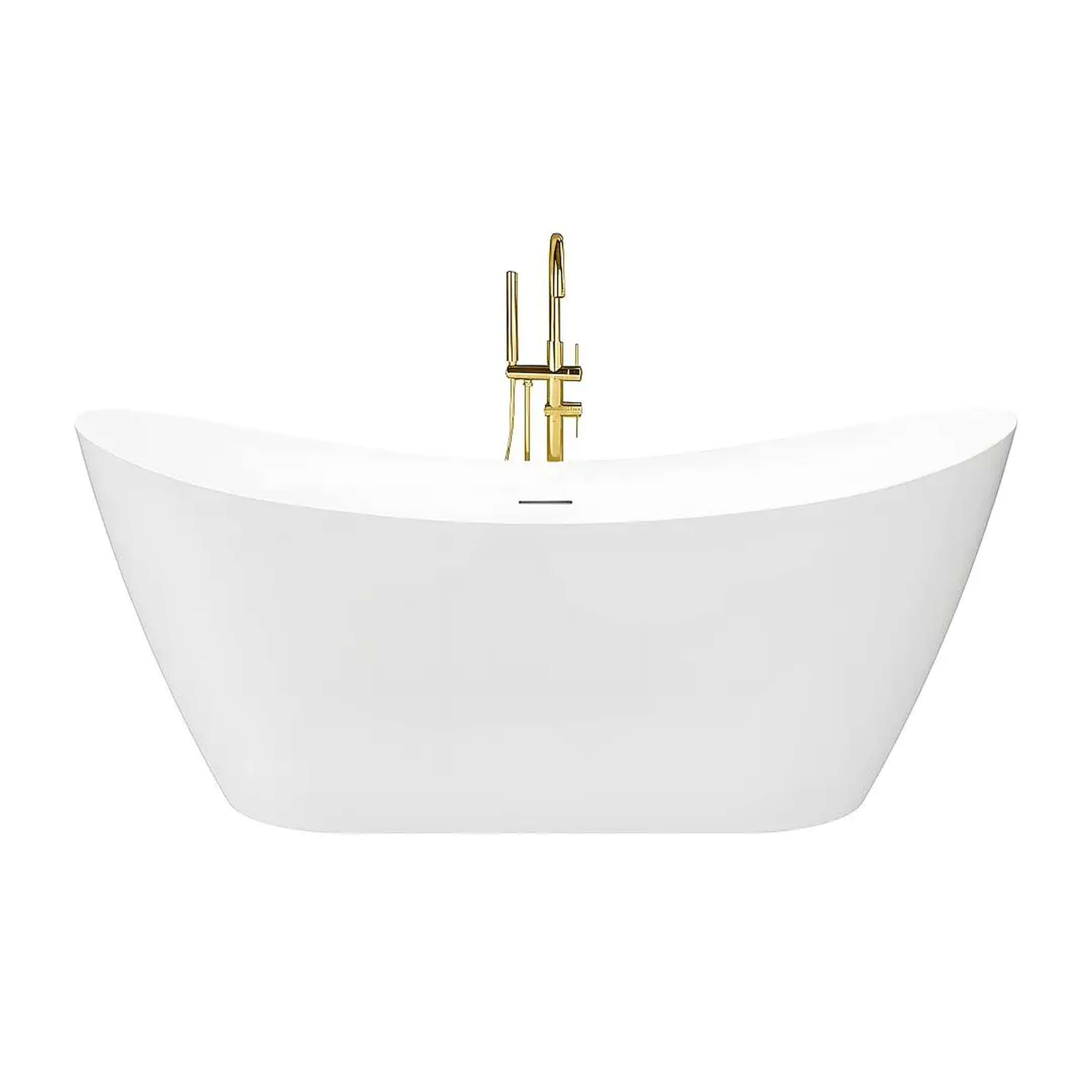 Rea Ferrano Freistehende Badewanne 160x74 cm oval weiß REA-W0081