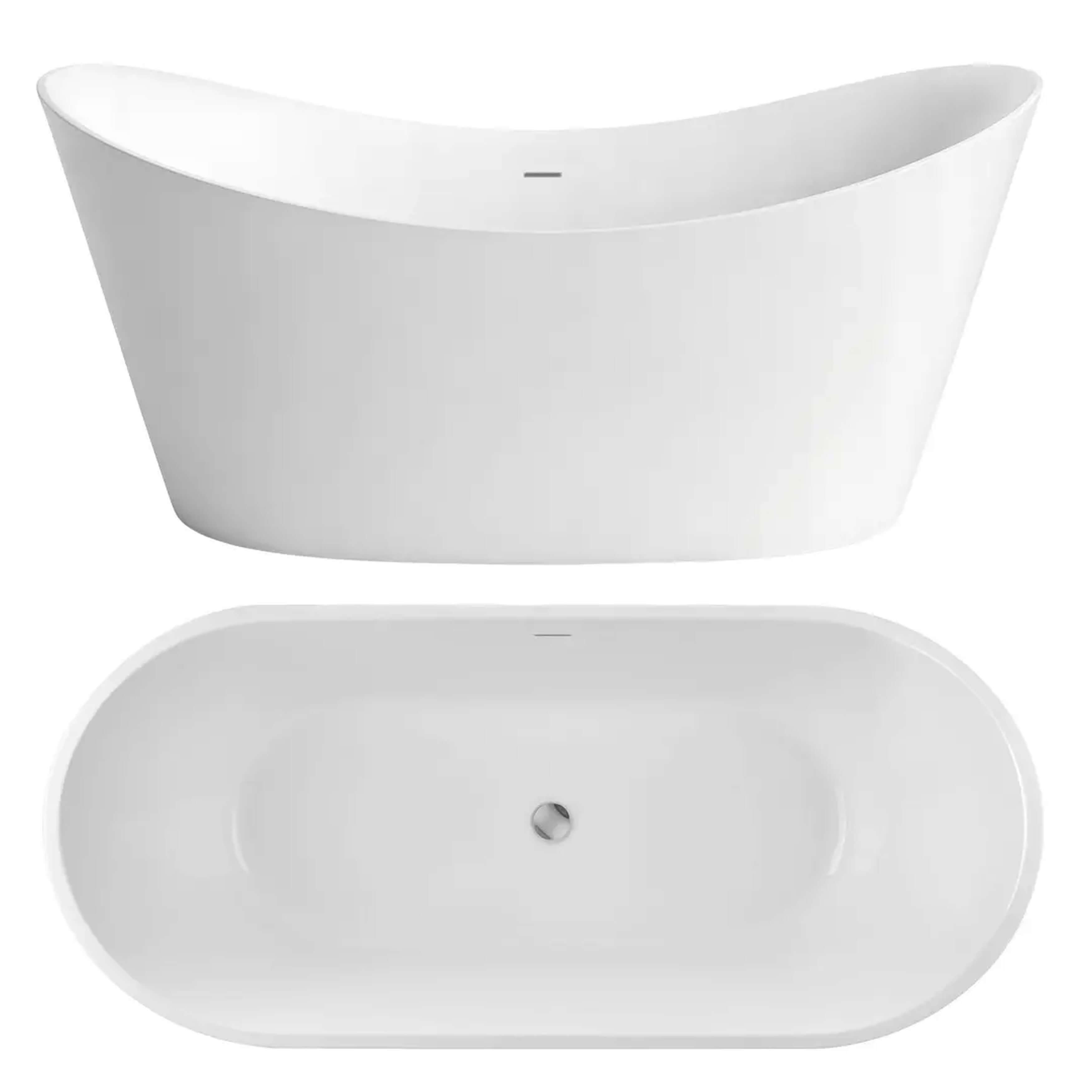 Rea Ferrano Freistehende Badewanne 150x74 cm oval weiß REA-W0089