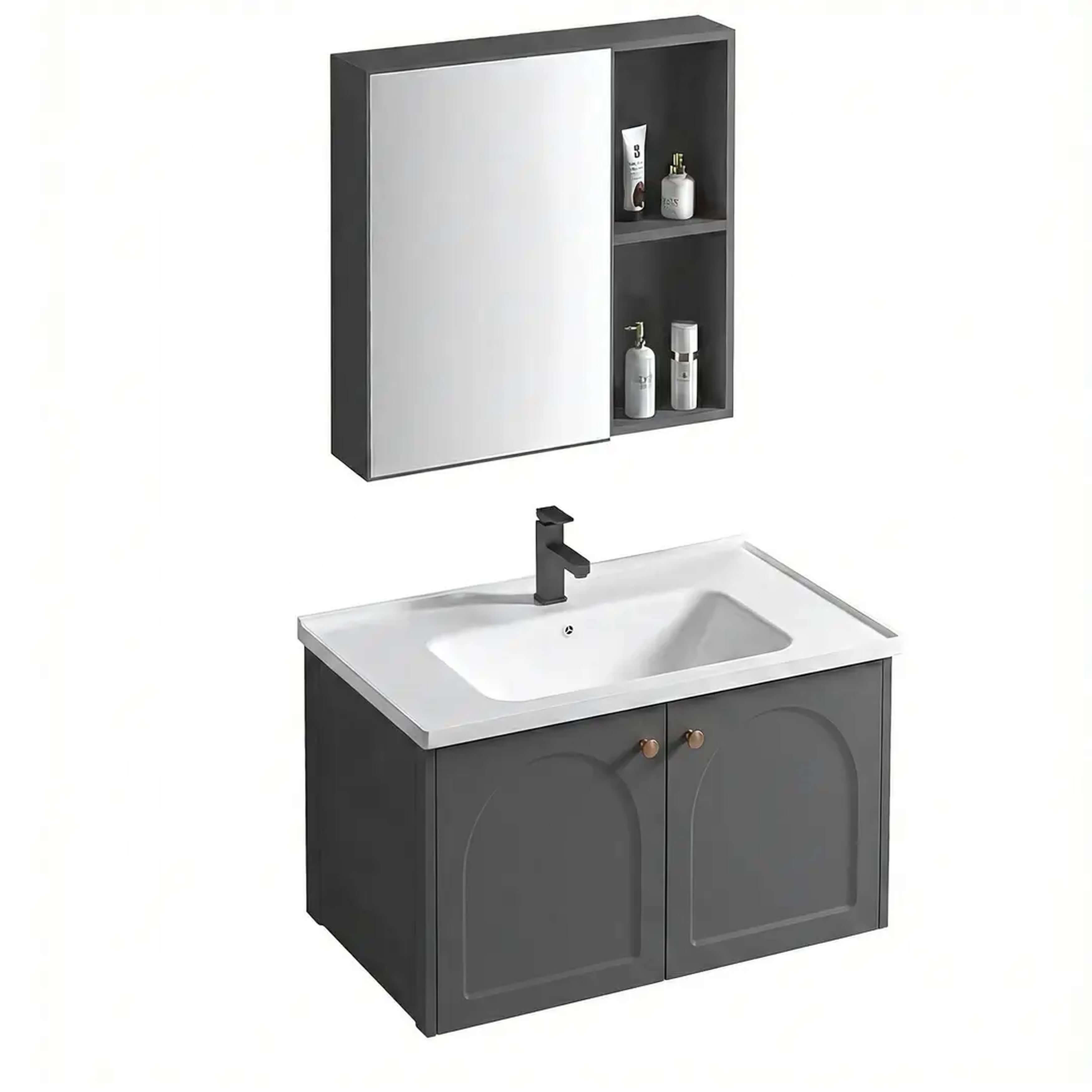 Rea Denver Badezimmermöbel-Set 60x48x cm Unterschrank hängend graphit REA-M0010