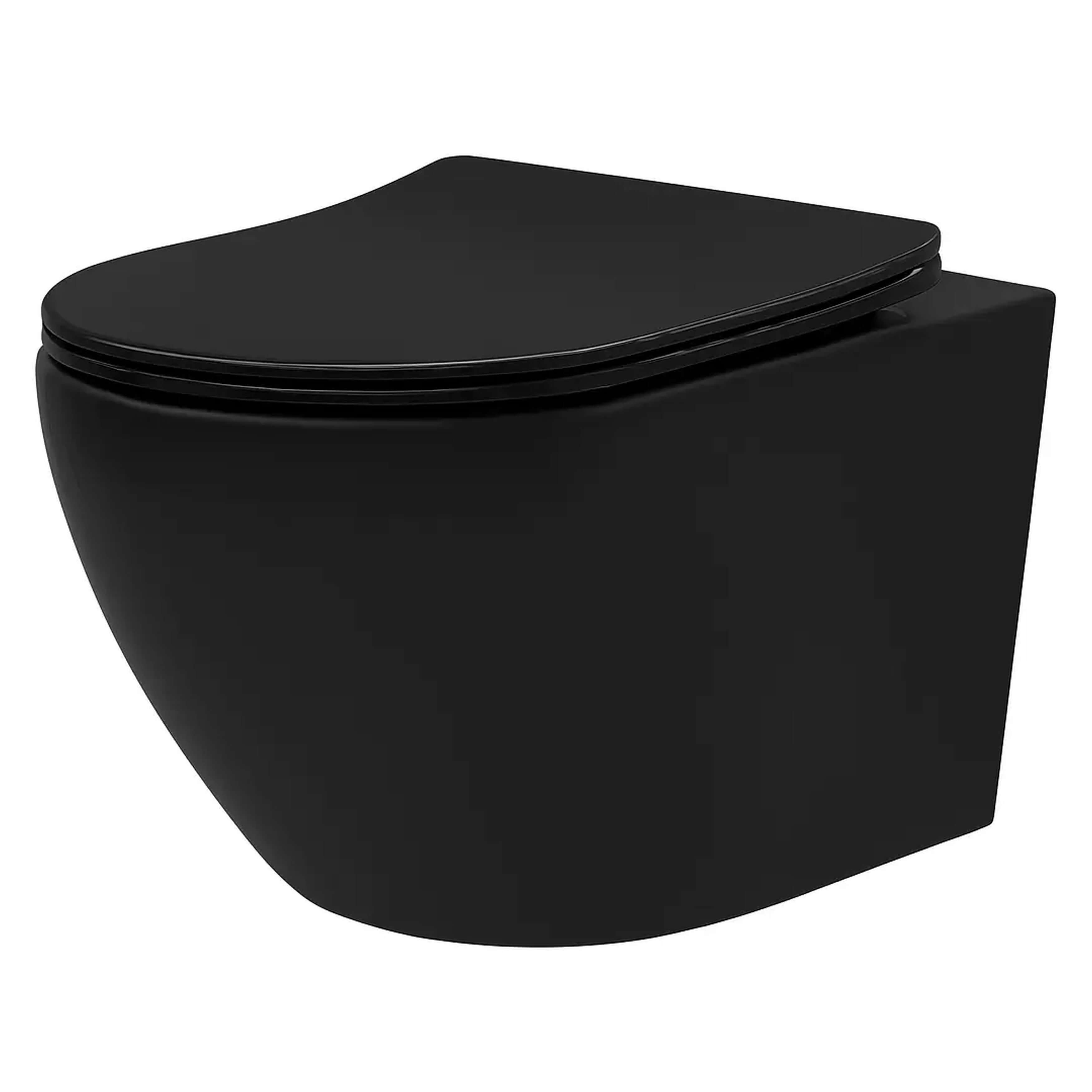 Rea Carlo Mini WC-Becken hängend schwarz Matte REA-C3000