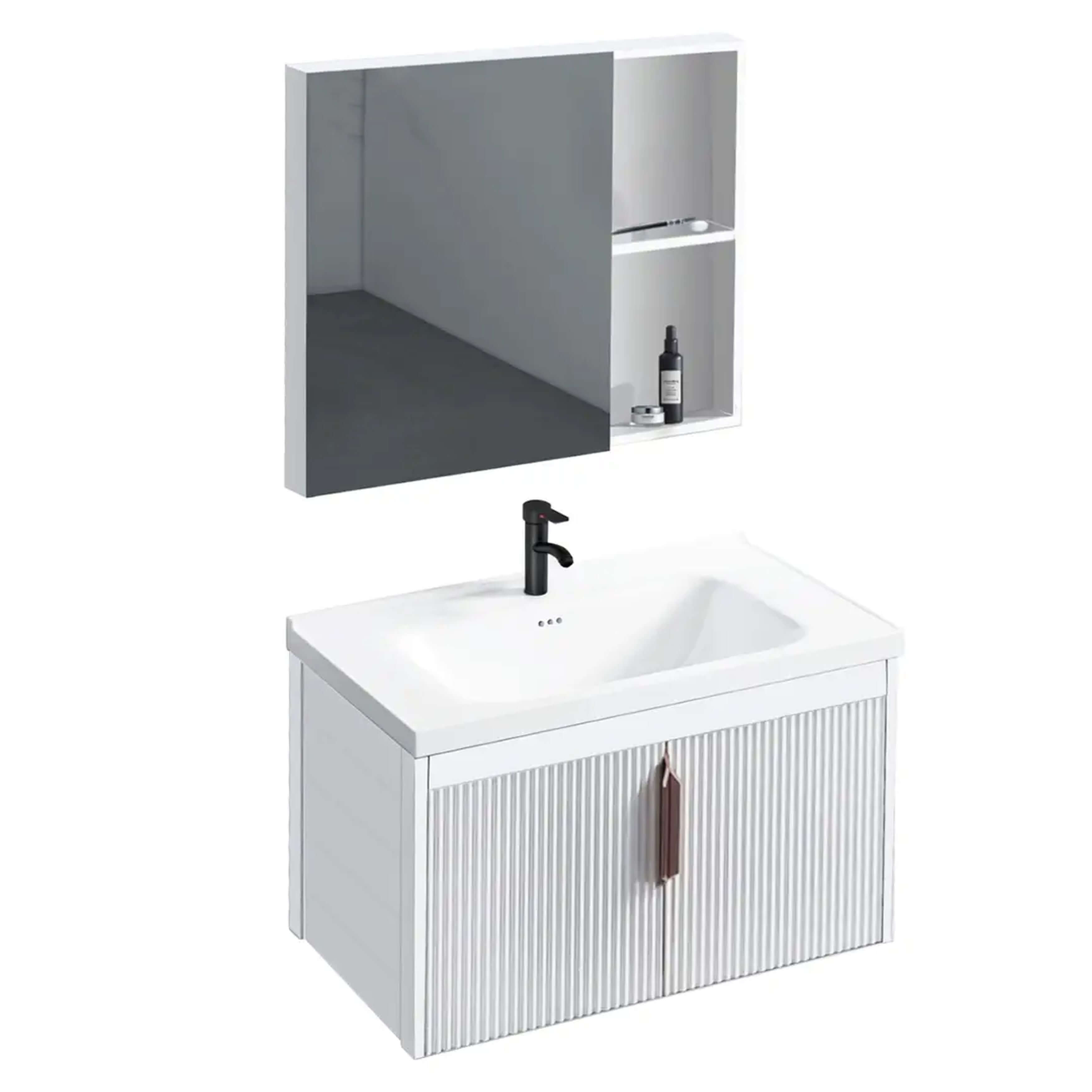 Rea Astor Badezimmermöbel-Set 59x46x39.5 cm Unterschrank hängend beige REA-M0003