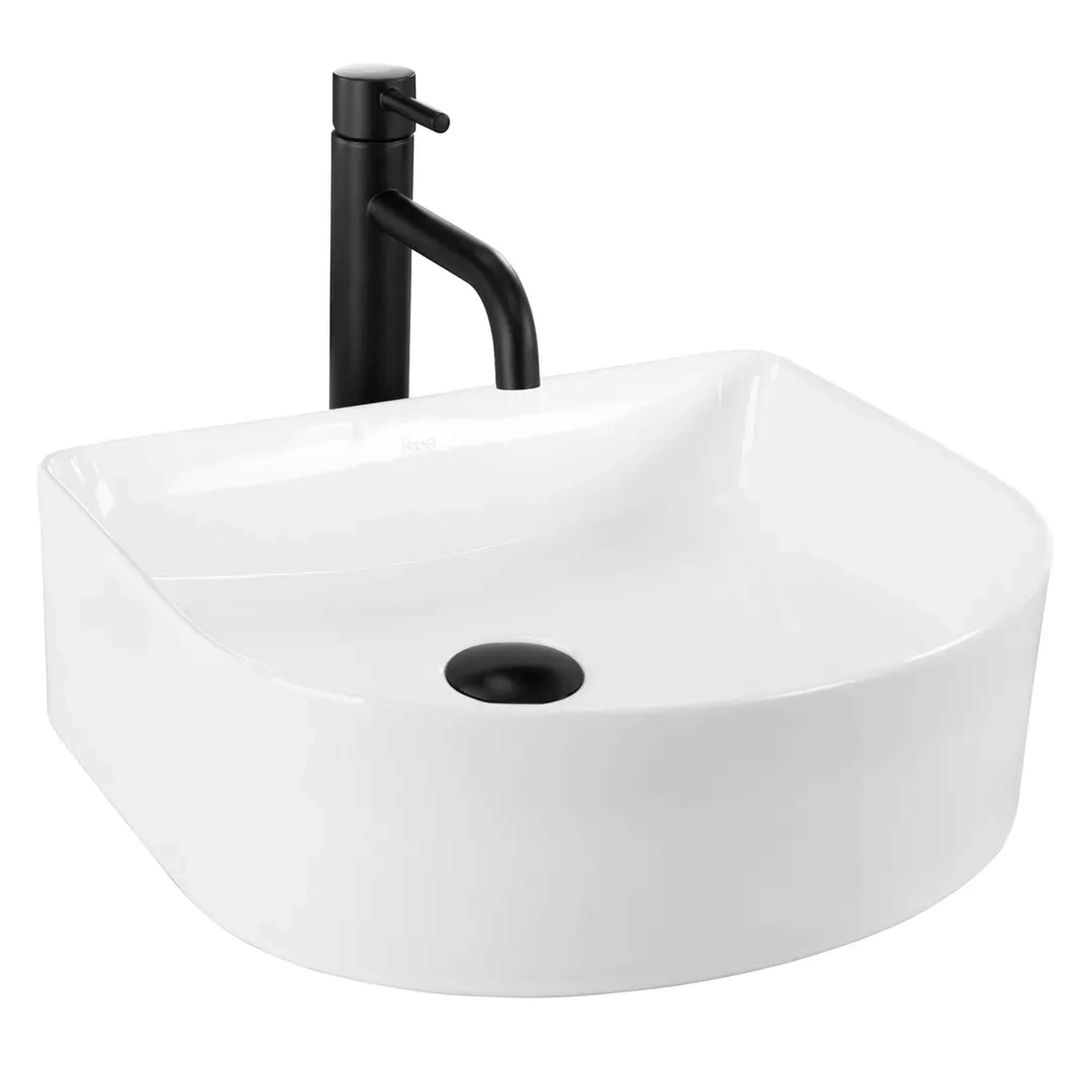 Rea Clara Waschbecken 40x35 cm halbrund Aufsatzwaschbecken weiß glanz REA-U0631