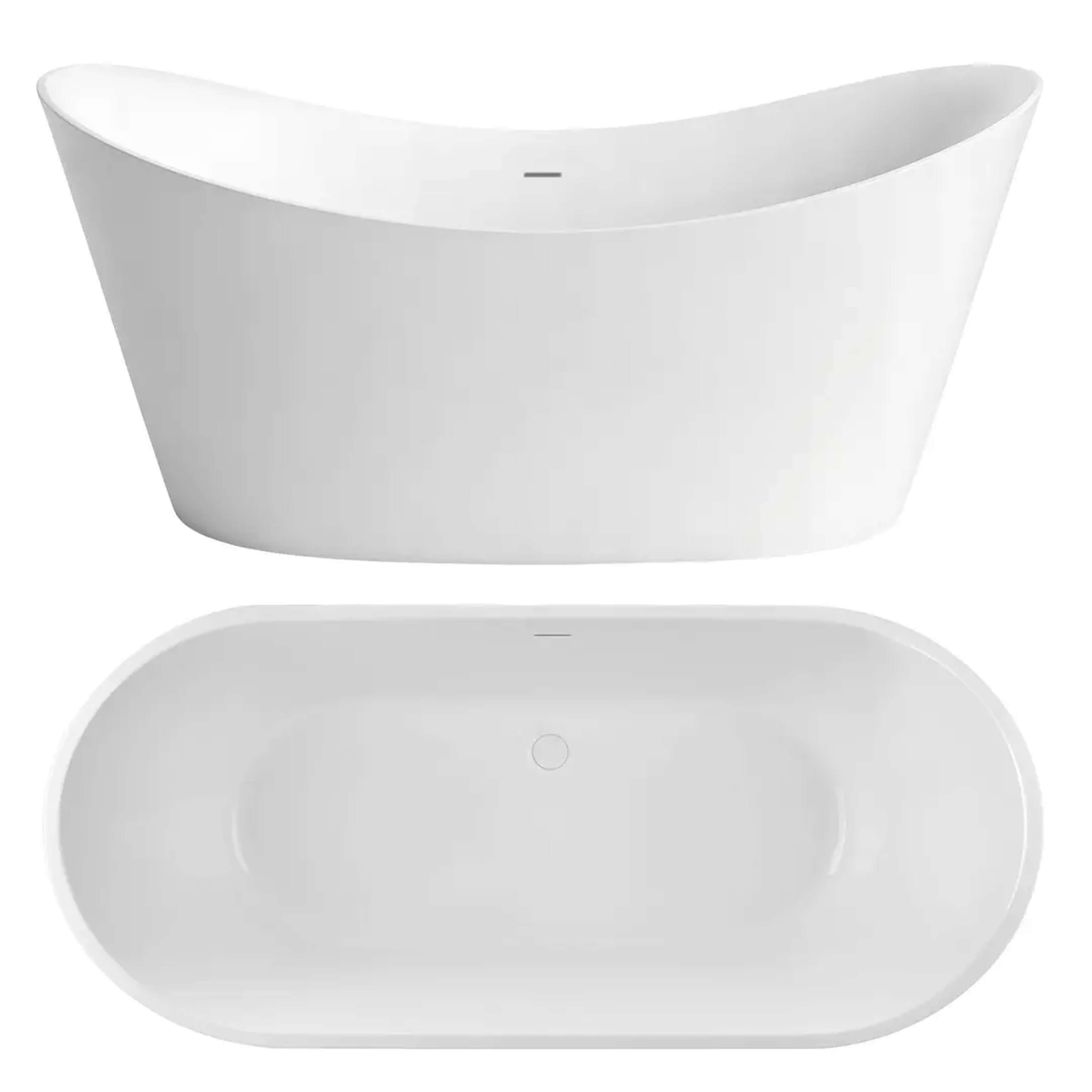 Rea Ferrano Freistehende Badewanne 150x74 cm oval weiß REA-W0099