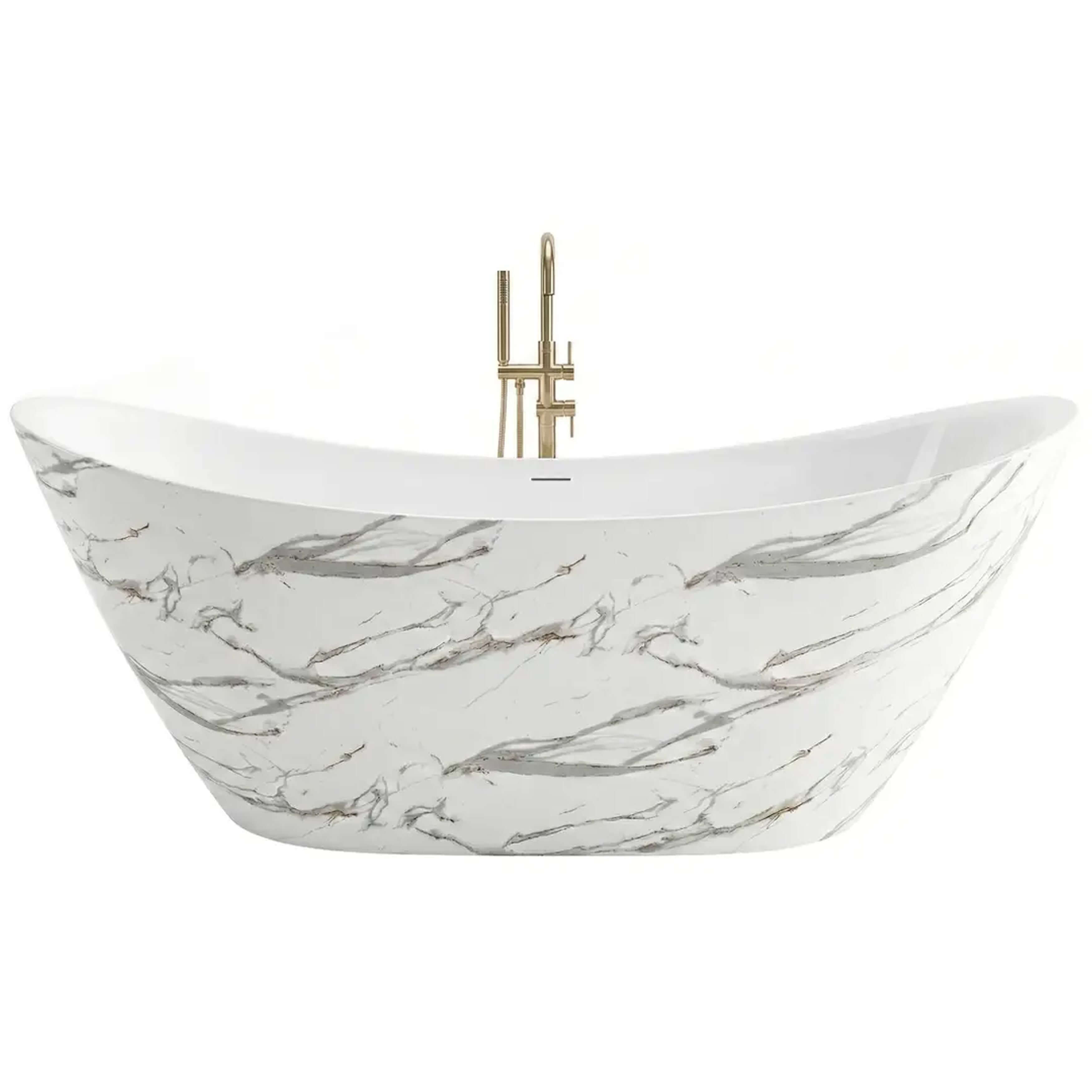 Rea Ferrano Freistehende Badewanne 170x74 cm oval weiß REA-W0505
