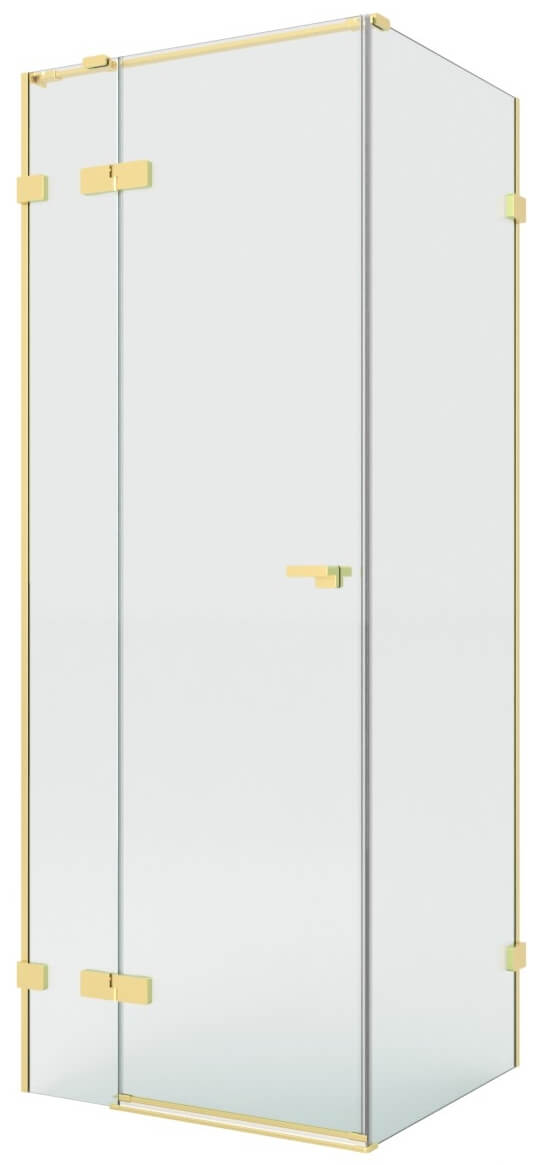 New Trendy Eventa Gold Brushed Duschkabine 120x80 cm rechteckig gold gebürstet/durchsichtiges Glas EXK-8246