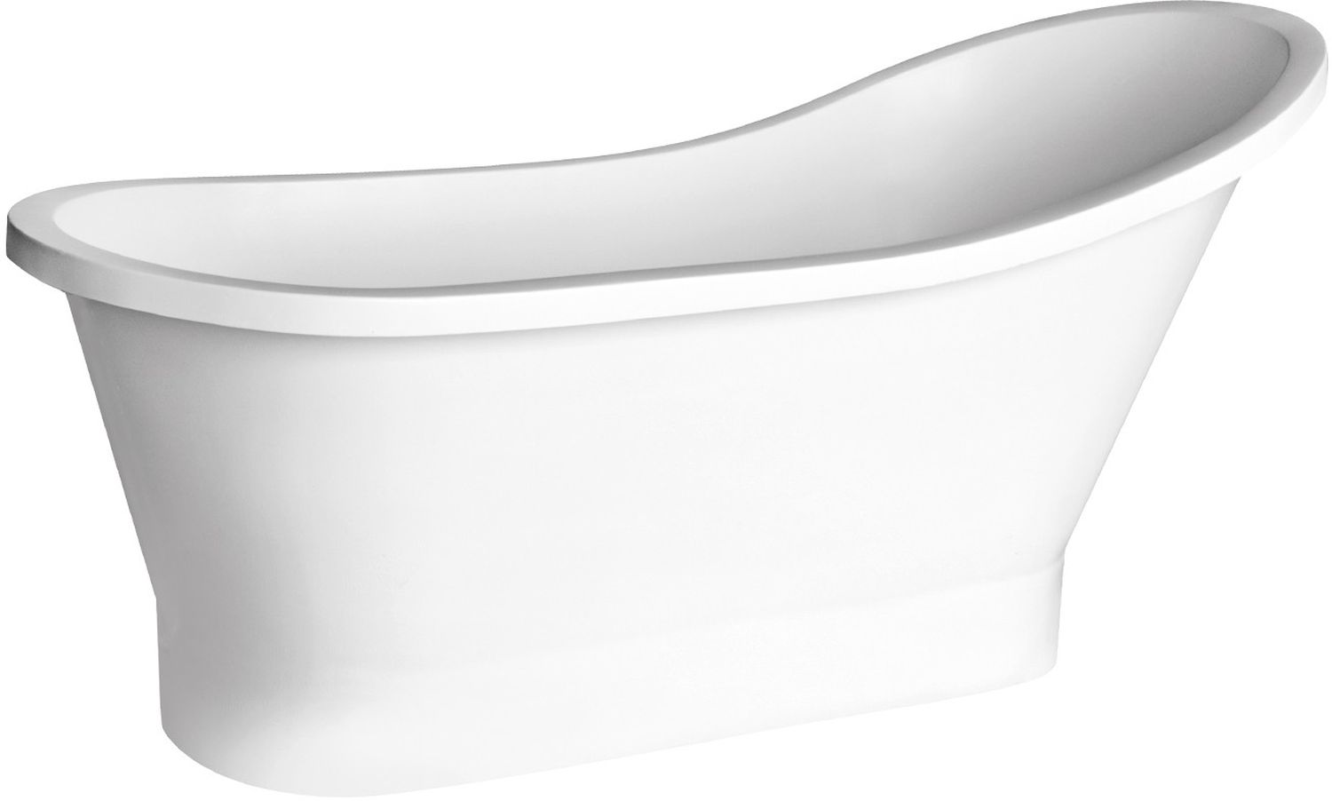 Besco Gloria Freistehende Badewanne 160x68 cm oval weiß #WMD-160-GLG