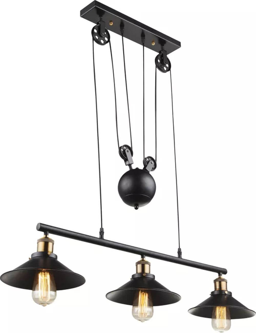 Globo Lighting Lenius Pendelleuchte 3x60 W schwarz-gold 15053-3
