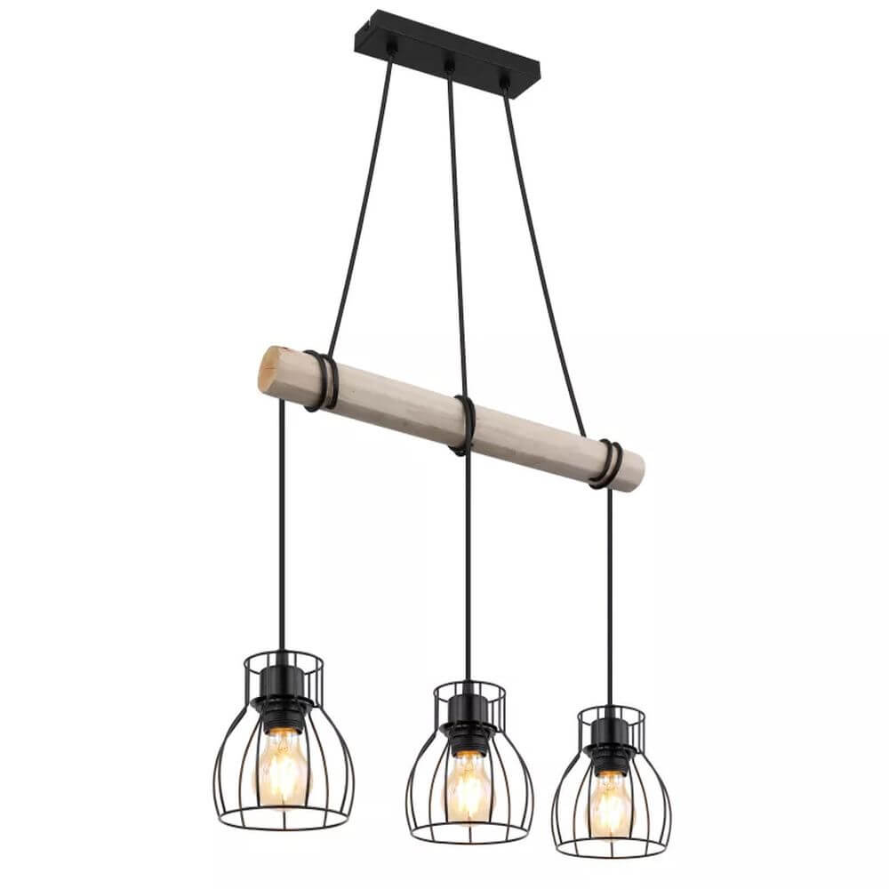 Globo Lighting Mina Pendelleuchte 3x40 W schwarz 15326-3H