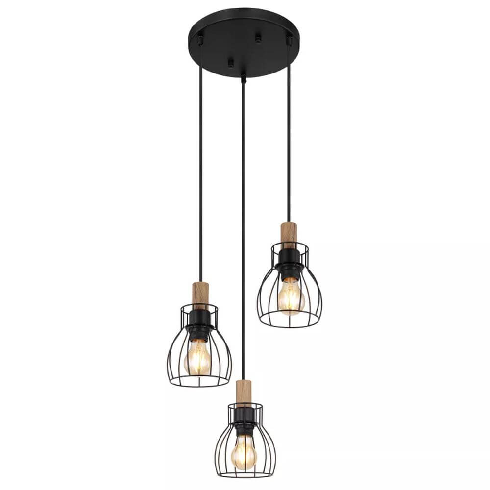 Globo Lighting Mina Pendelleuchte 3x40 W schwarz 15326-3H1