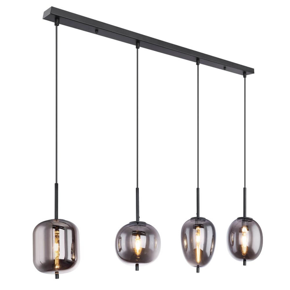 Globo Lighting Blacky Pendelleuchte 4x40 W schwarz-verraucht 15345-4