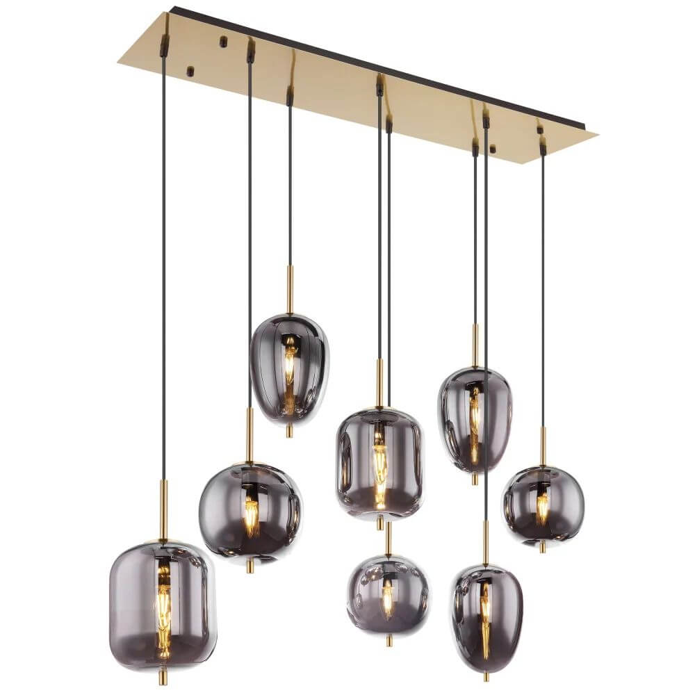 Globo Lighting Blacky Pendelleuchte x40 W messing-verraucht 15345-8MM