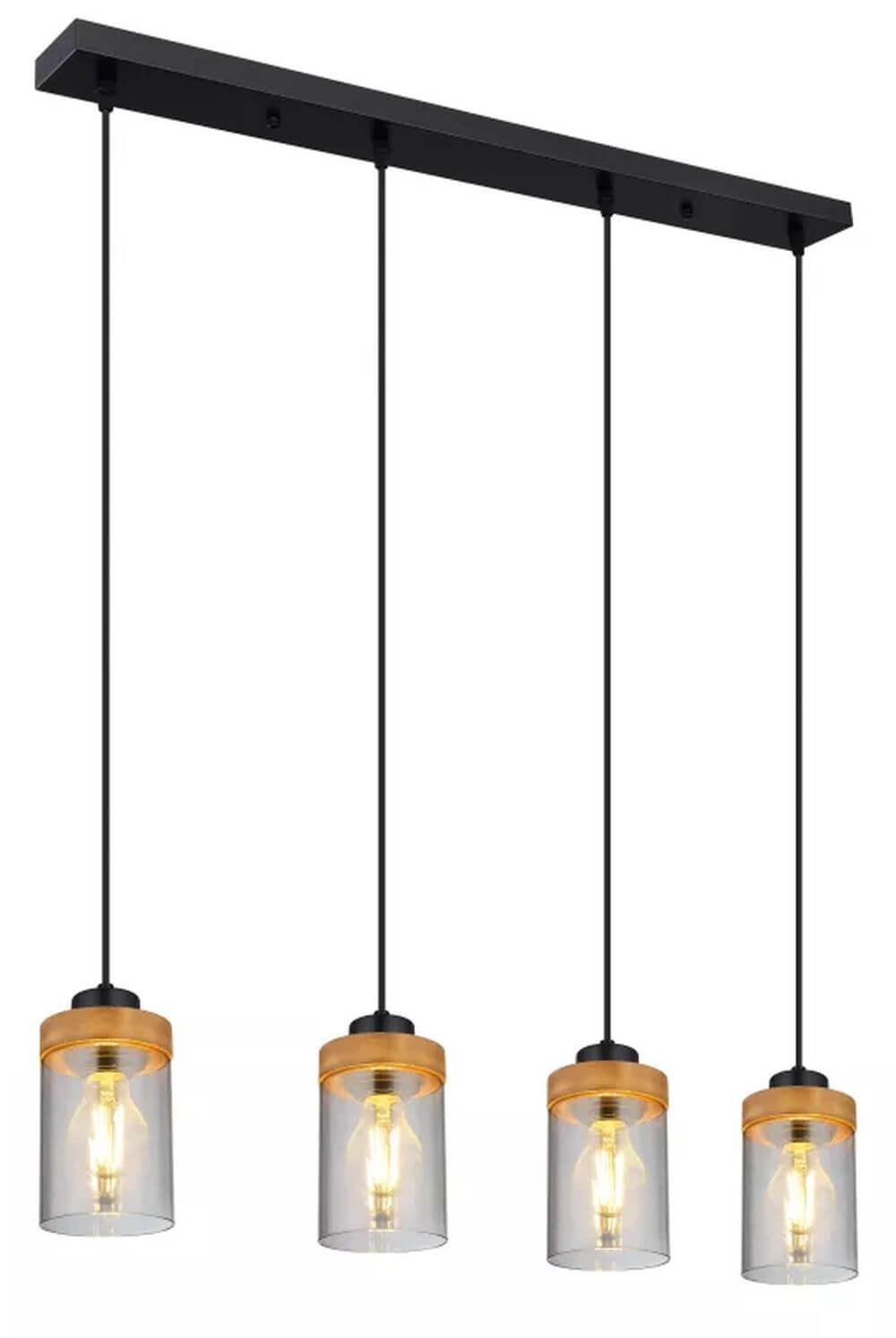 Globo Lighting Finca Pendelleuchte 4x40 W schwarz-verraucht 15557-4H
