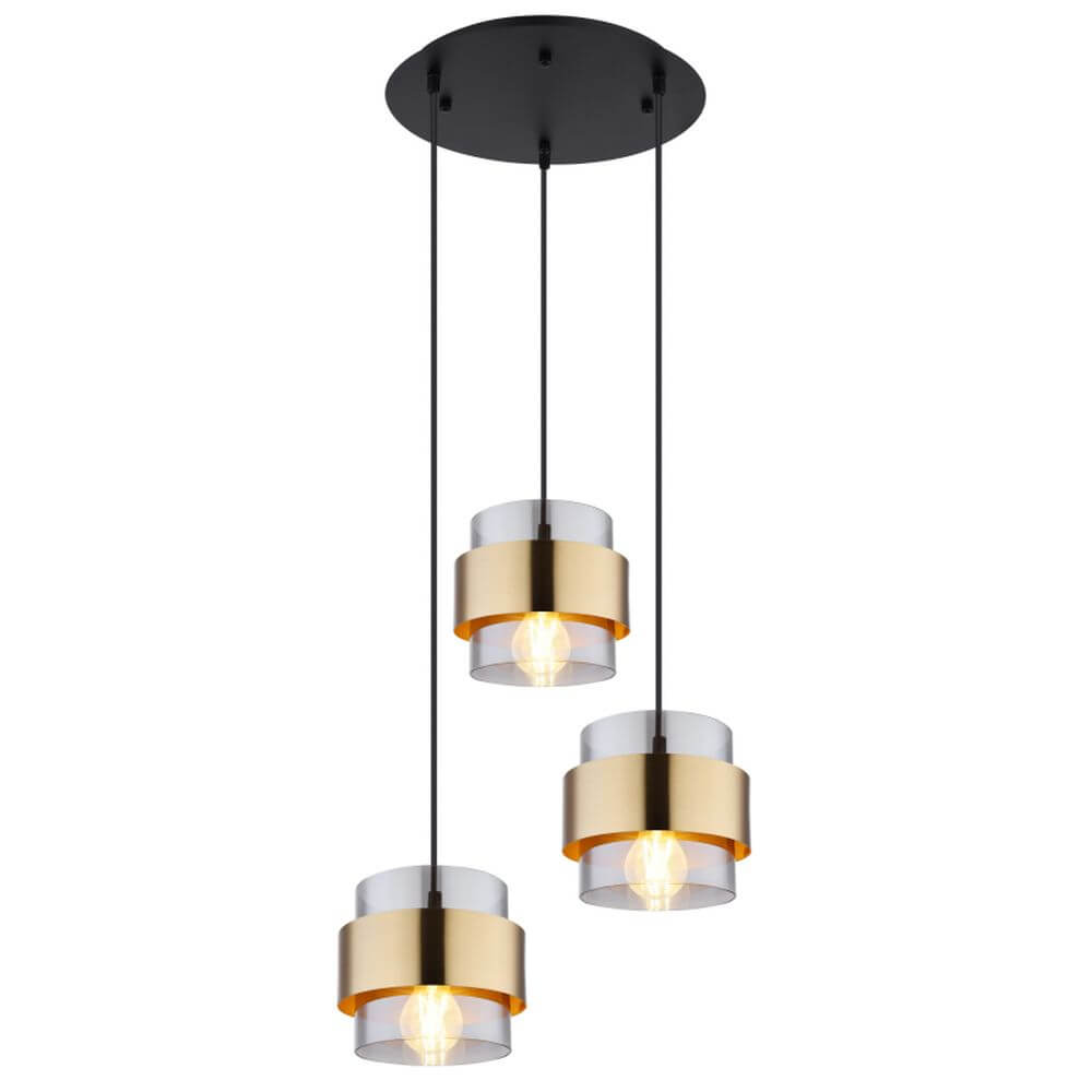 Globo Lighting Milley Pendelleuchte 3x60 W schwarz-gold 15560-3H