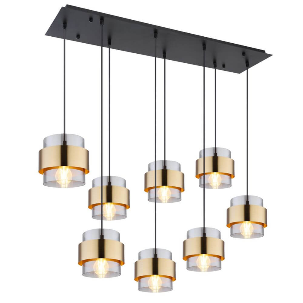 Globo Lighting Milley Pendelleuchte x60 W schwarz-gold 15560-8H