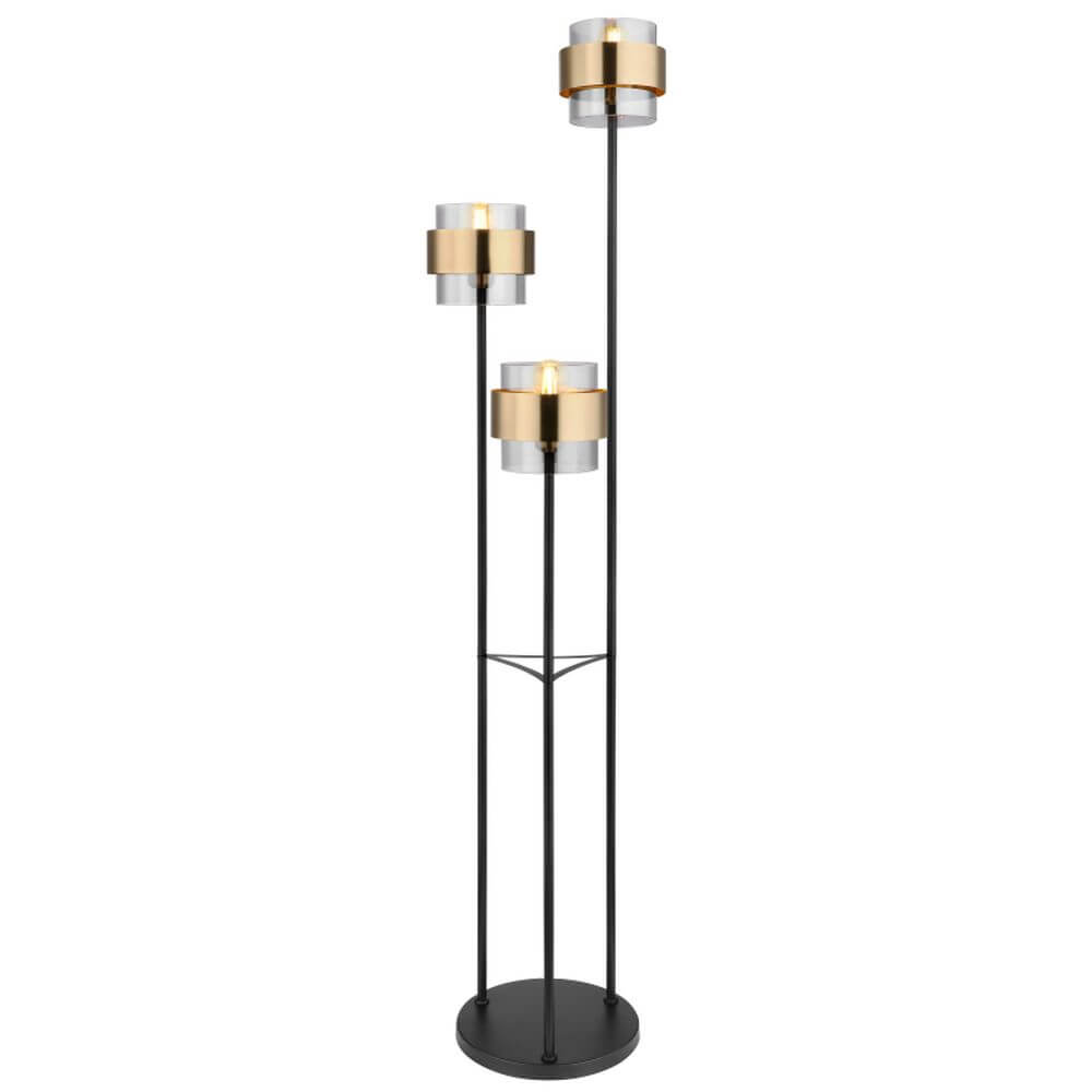 Globo Lighting Milley Stehlampe 3x60 W schwarz-gold 15560S