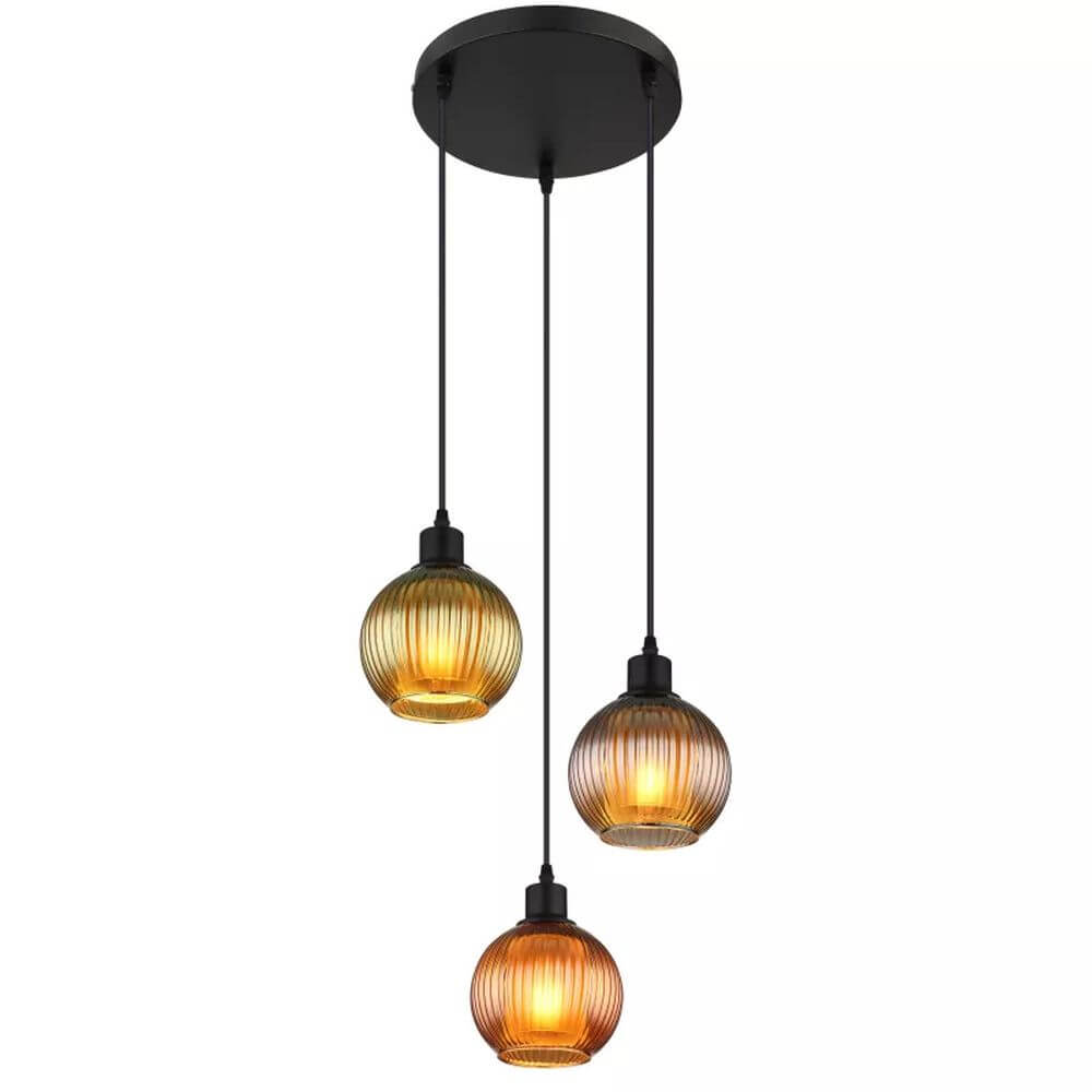 Globo Lighting Zumba Pendelleuchte 3x25 W schwarz-mehrfarbig 15638-3