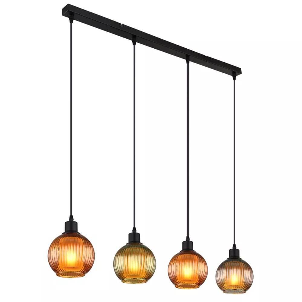 Globo Lighting Zumba Pendelleuchte 4x25 W schwarz-mehrfarbig 15638-4